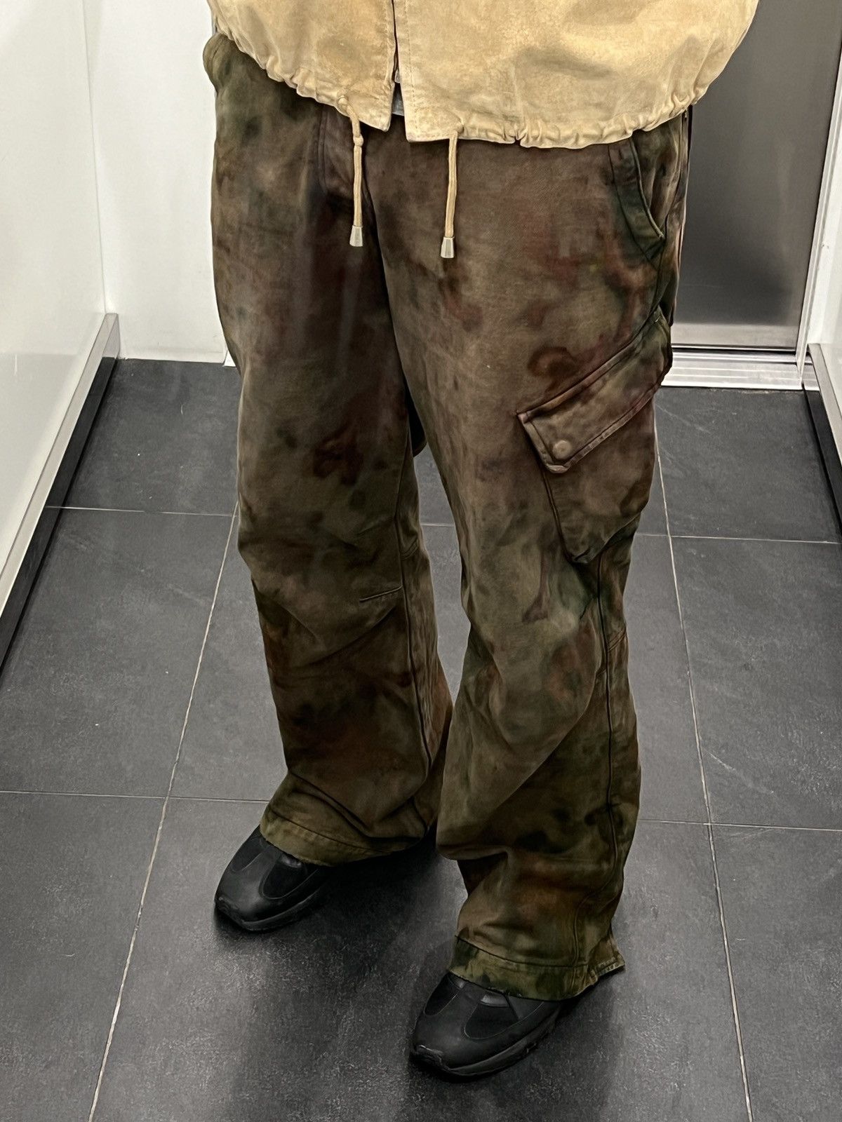 giorgio armani cargo camo multipocket army flared pants