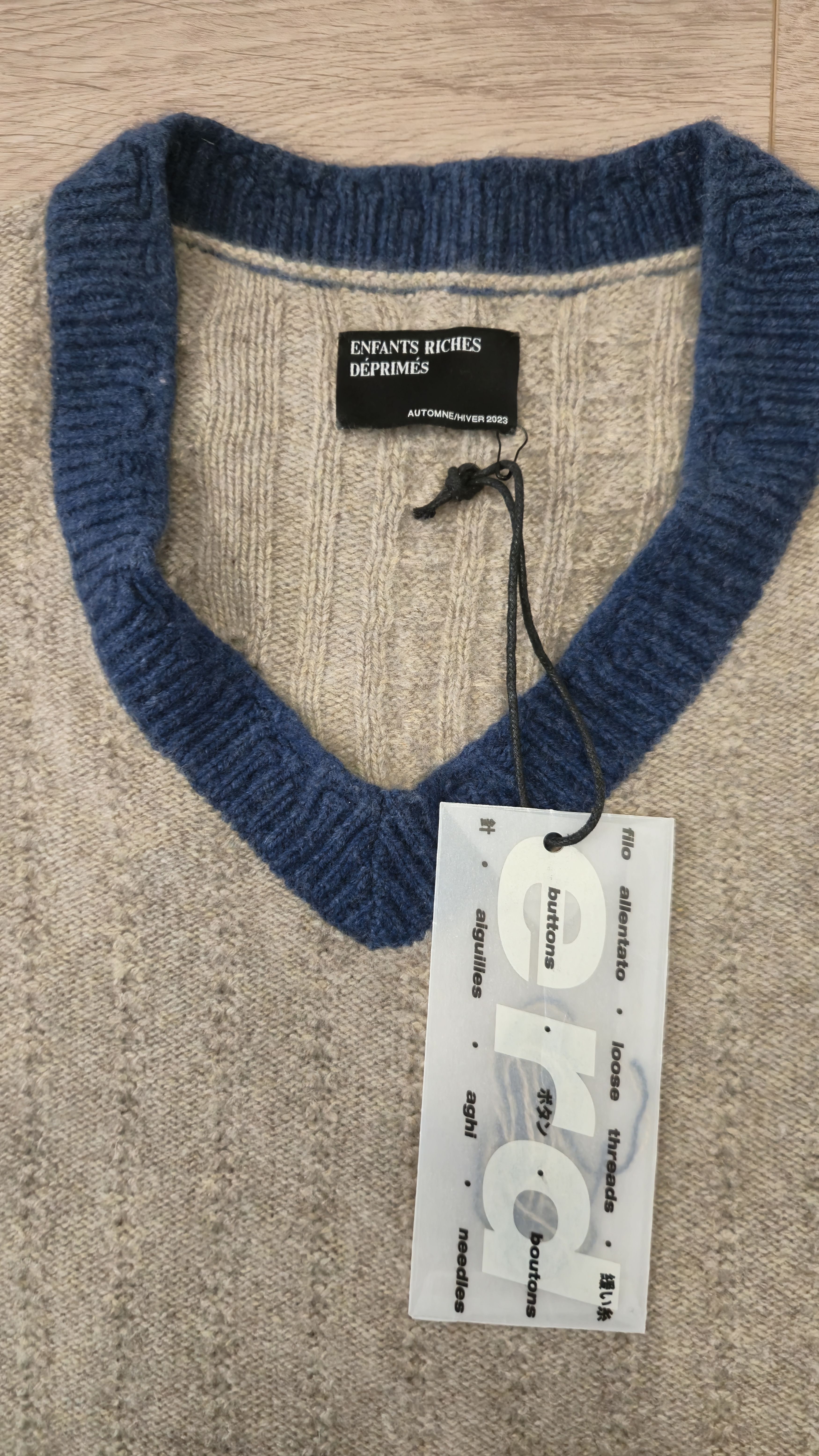 Enfants Riches Deprimes ERD Asymmetric Striped Brushed-Cashmere Sweater Size US M / EU 48-50 / 2 - 3 Thumbnail