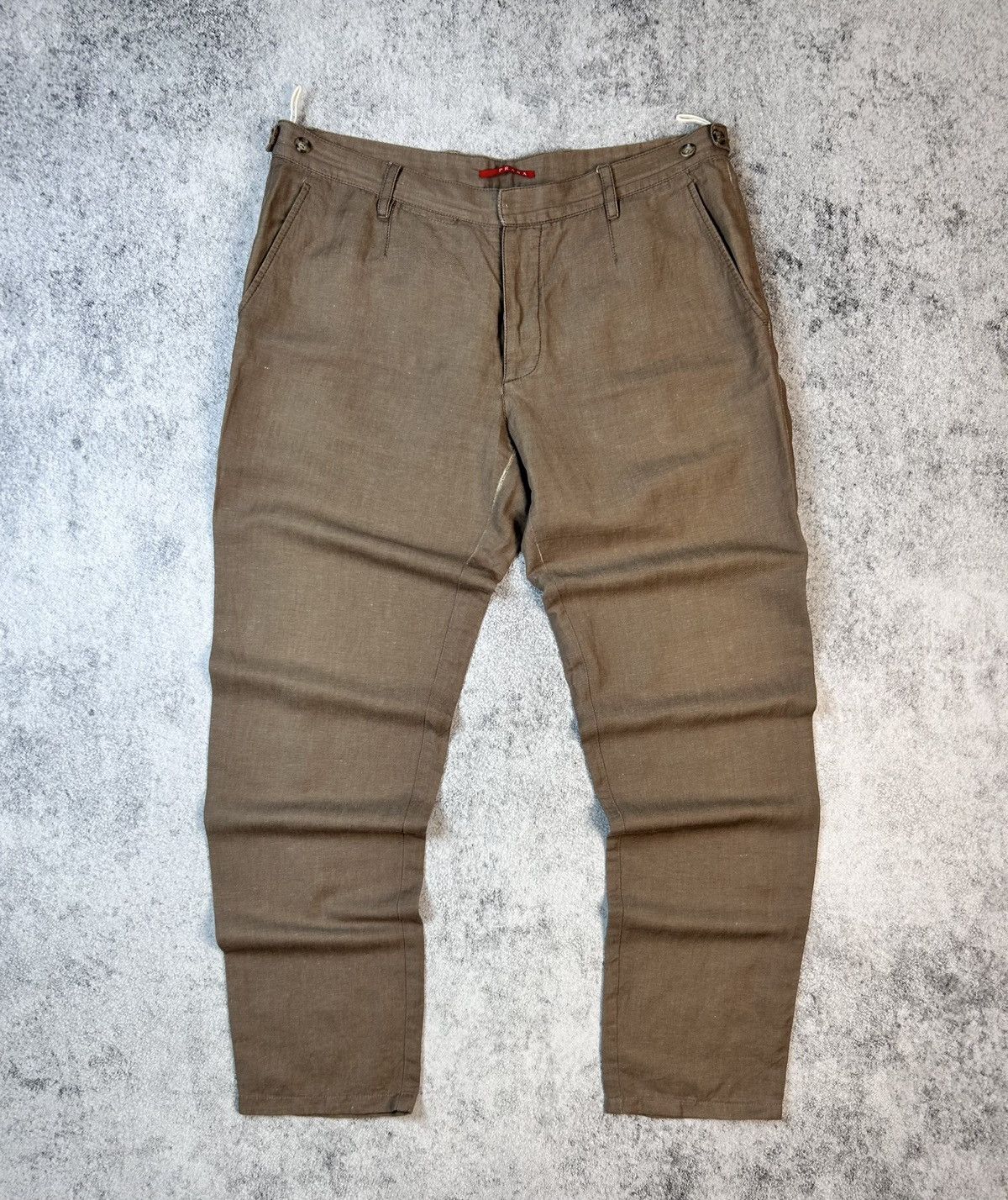 Prada Vintage Prada Milano Brown Check Straight Cotton Pants Size US 36 / EU 52 - 1 Thumbnail