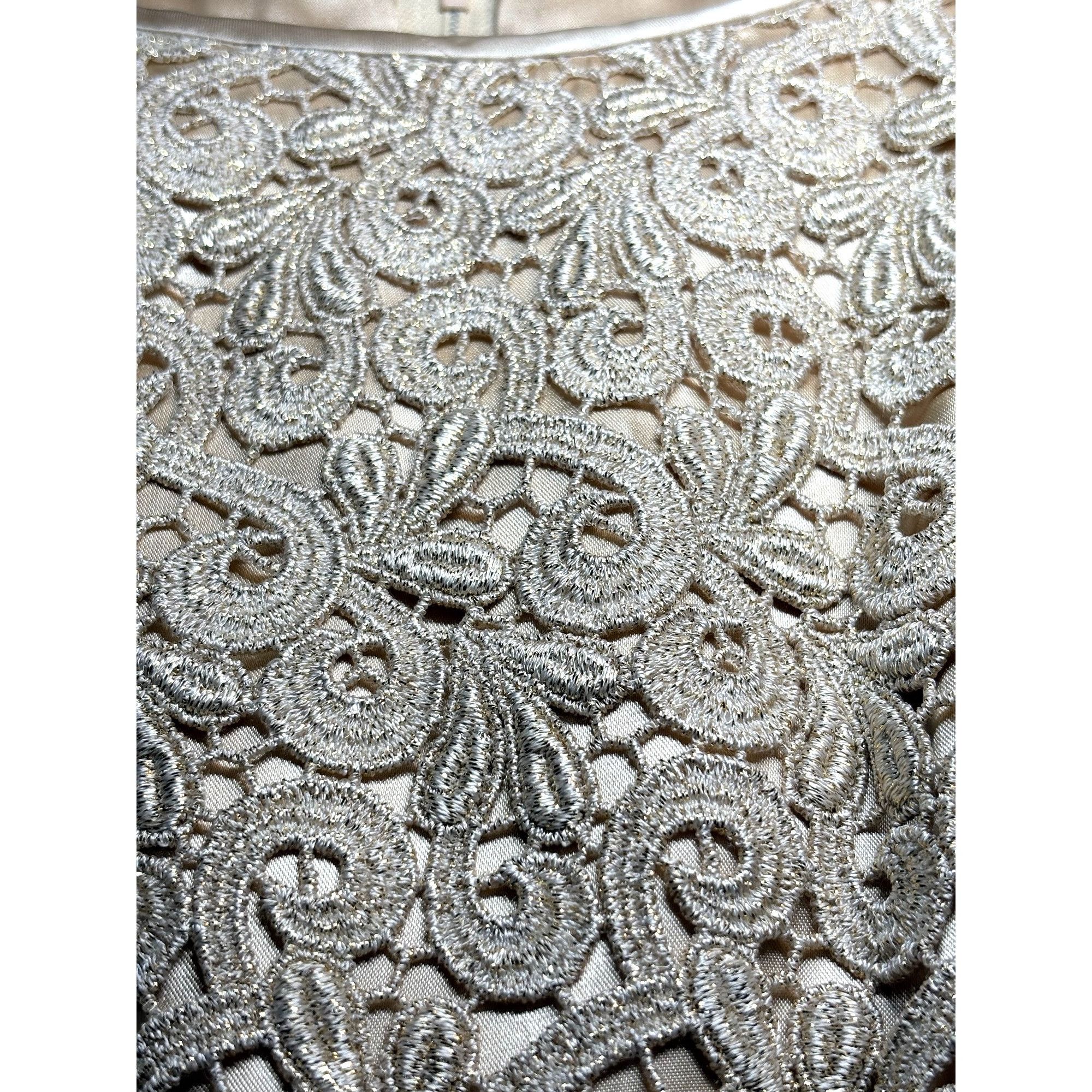 Jessica McClintock Jessica McClintock Women Beige Lace Dress 8 Old Money, Cockt Size M / US 6-8 / IT 42-44 - 9 Thumbnail