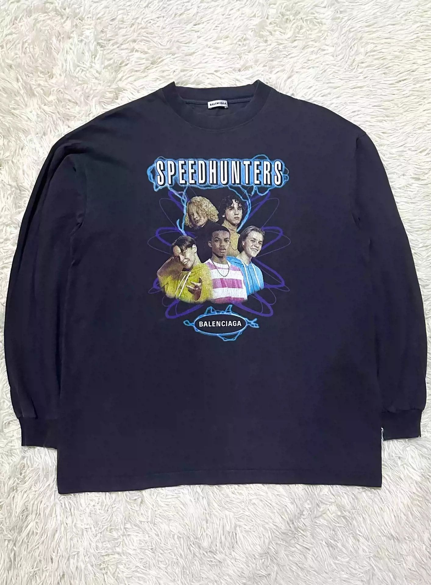 image of Balenciaga Speedhunters Speed Hunter Band Portrait Washed Old Long Sleeved in Black, Men's (Size XS