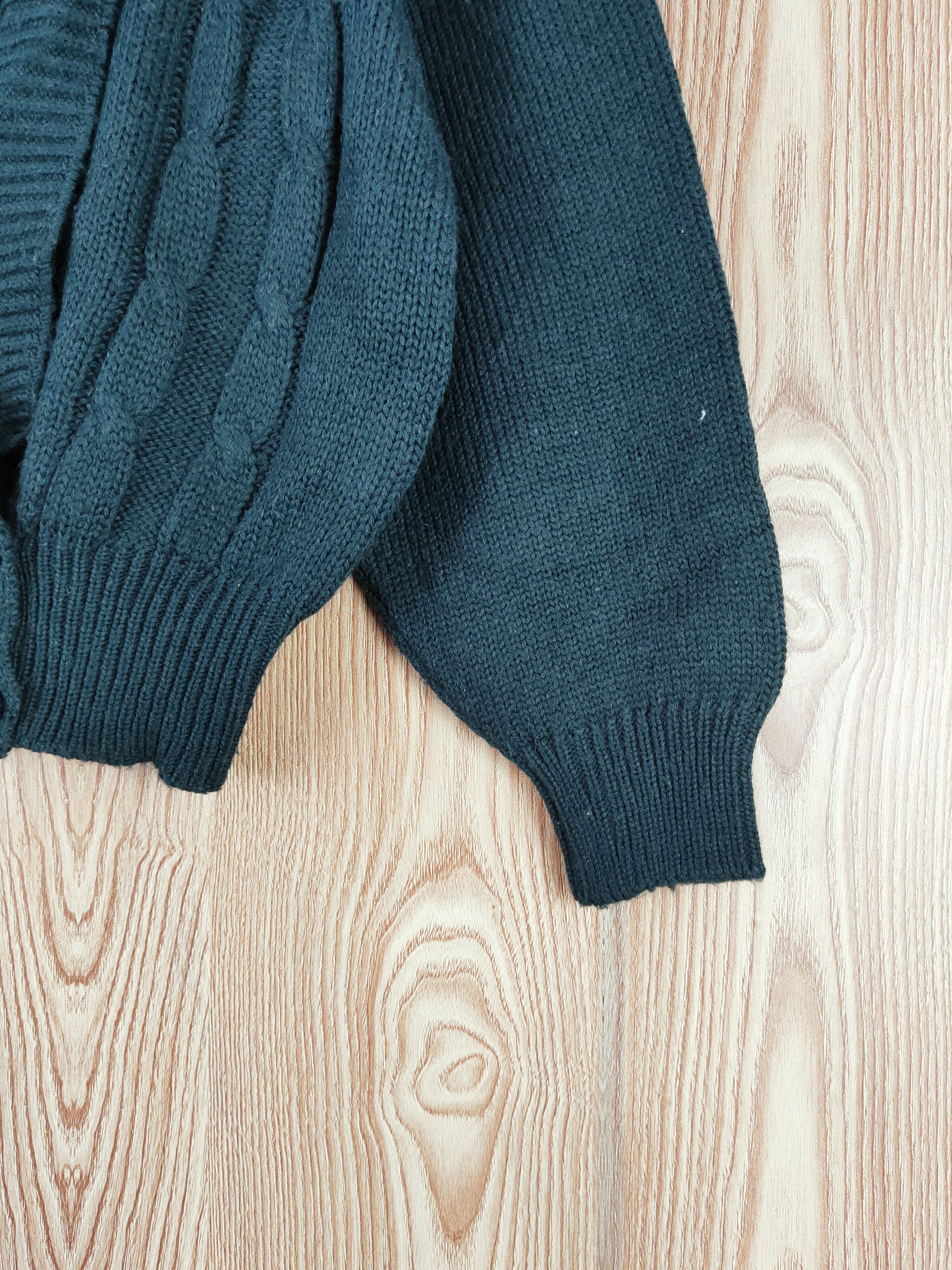 Aran Isles Knitwear × Japanese Brand Japanese Brand Dark Green Knitwear Crop Top Cardigan #W733 Size S / US 4 / IT 40 - 6 Thumbnail