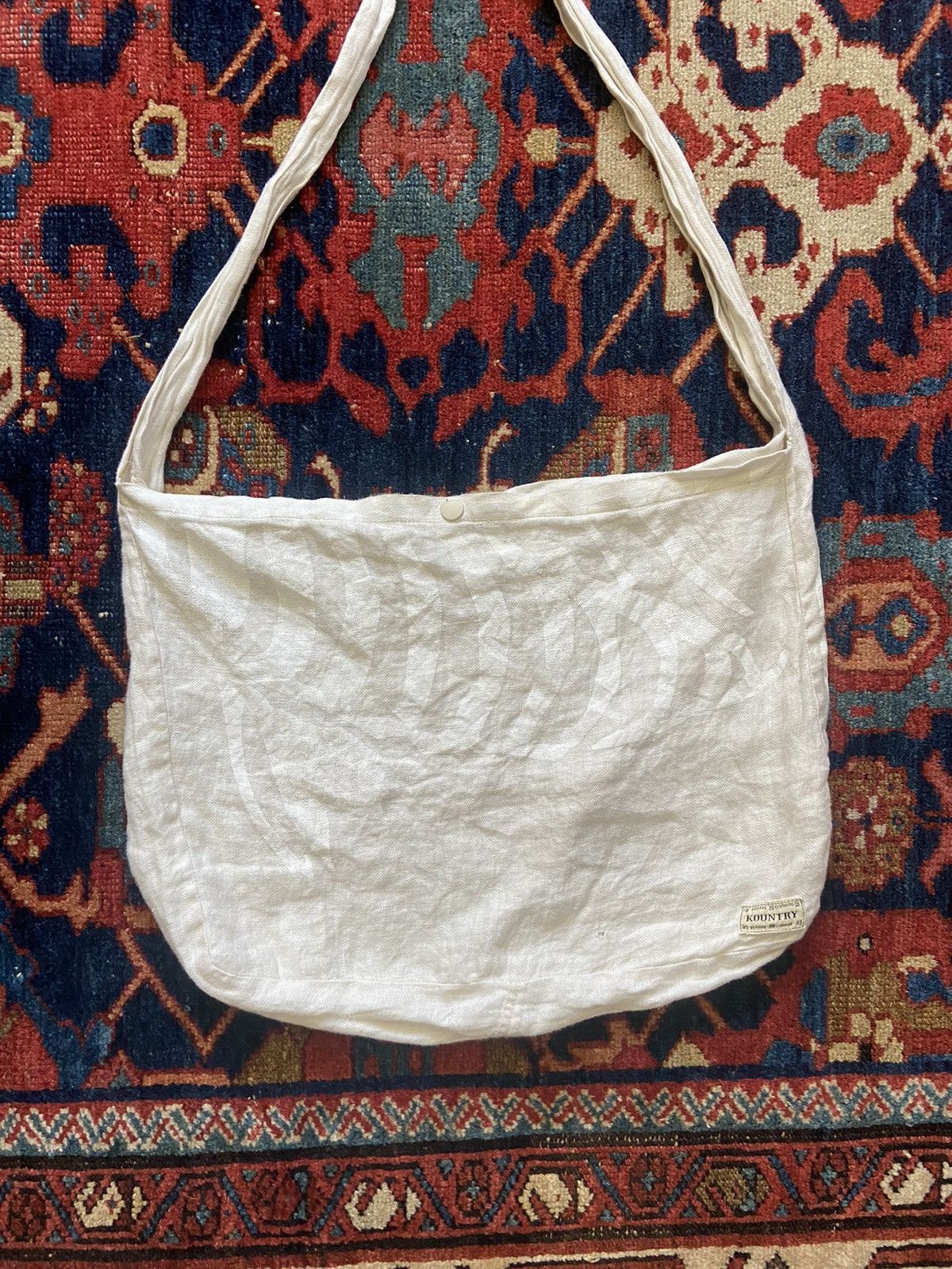 Japanese Brand × Kapital × Kapital Kountry Very Rare Vintage Kapital Skeleton Cross Body/Tote Bag White Size ONE SIZE - 1 Thumbnail