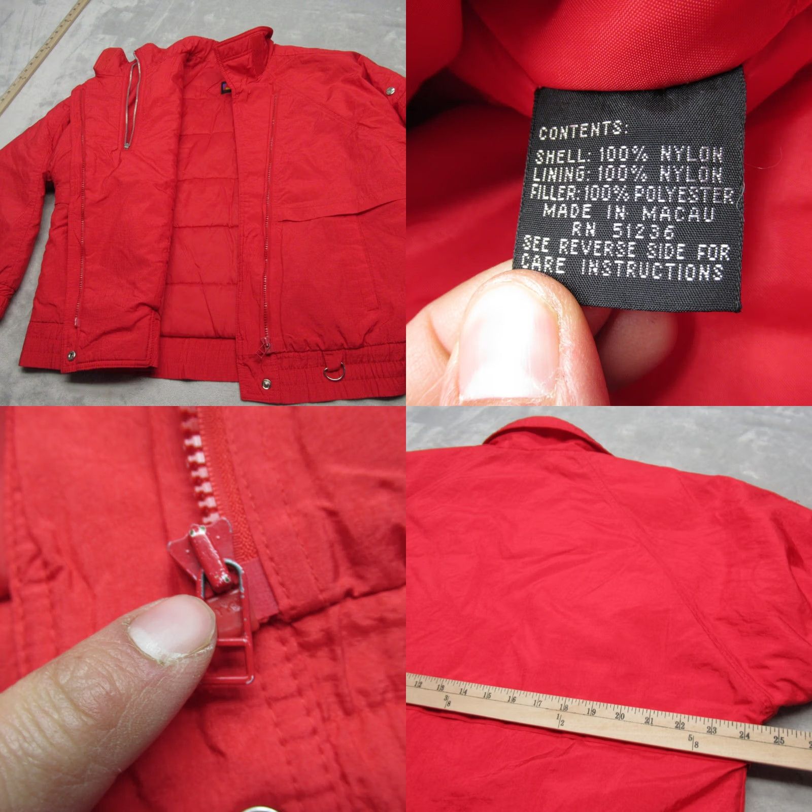 Vintage Andy Johns Jacket Women M Red Windbreaker Zip Pockets Nylon VTG NEW Size M / US 6-8 / IT 42-44 - 9 Thumbnail