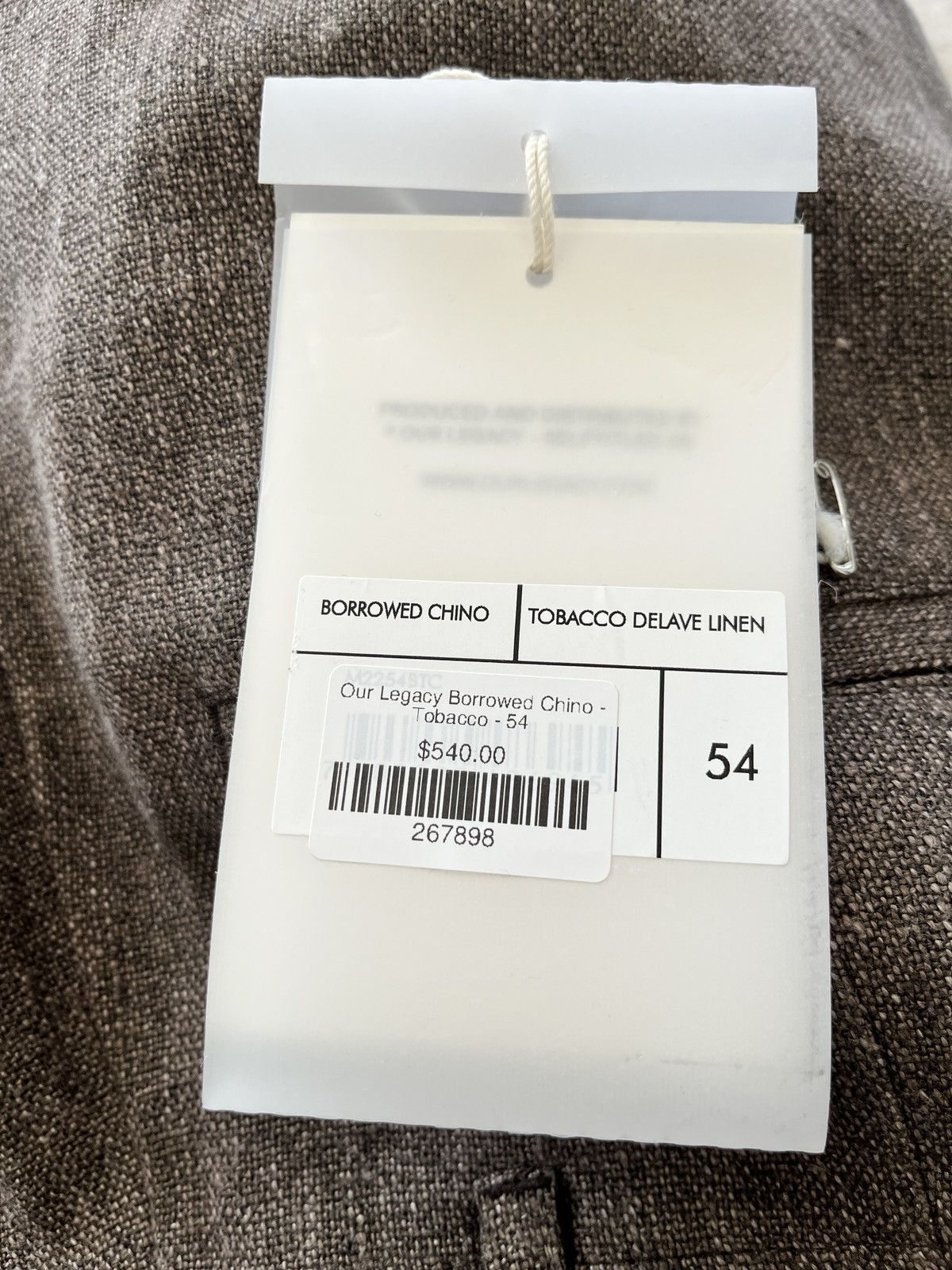 Our Legacy BORROWED CHINO - Tobacco Delave Linen Size US 40 / EU 56 - 10 Thumbnail