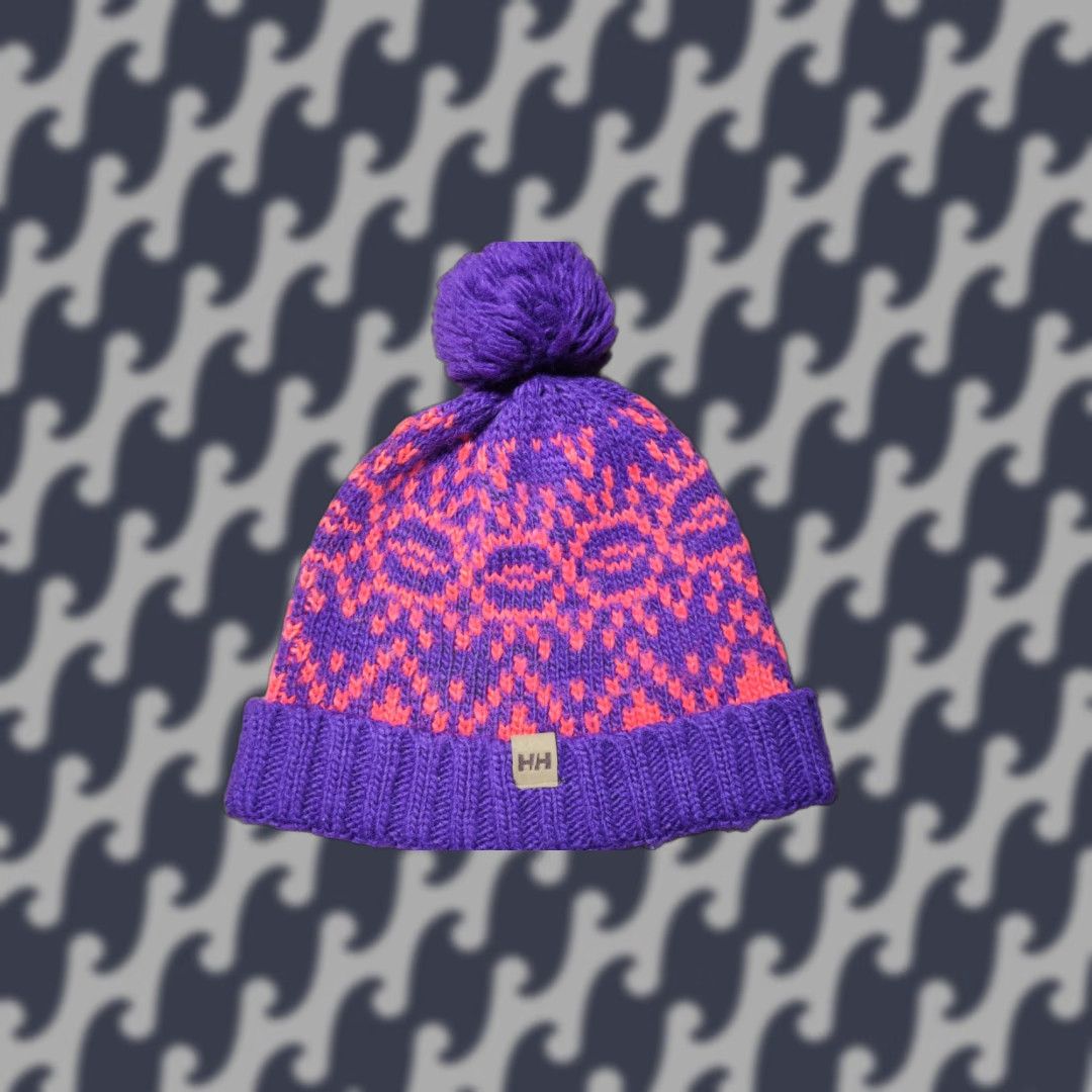 Helly Hansen Helly Hansen Womens Beanie Hat One Size Winter Thermal Striped Pom Knit Wool Acrylic Multicolor Hat Womens Size ONE SIZE - 1 Thumbnail