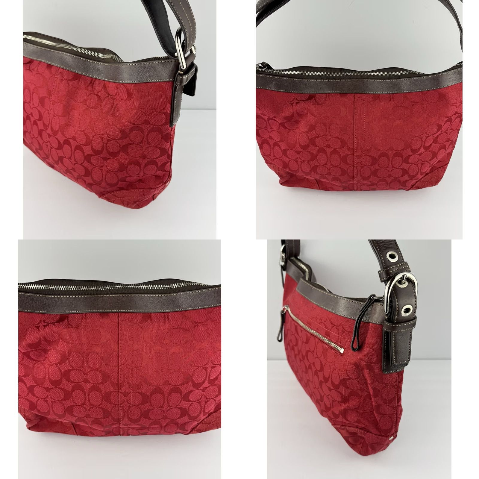Coach VINTAGE Coach Shoulder Bag Adult Medium Red Signature Sufflette Crossbody 12884 Rare Y2K Size ONE SIZE - 8 Thumbnail