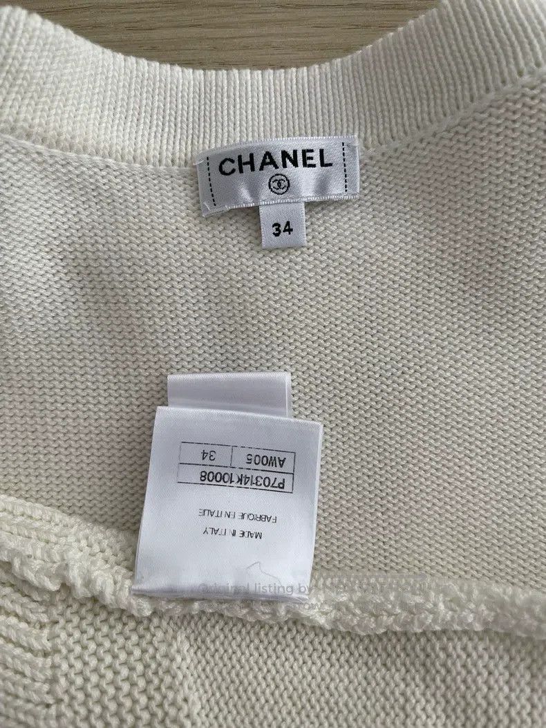 Chanel Chanel 2023 Early Spring Vacation Series 23c Cream White V Size XXS / US 00 / IT 34 - 3 Thumbnail