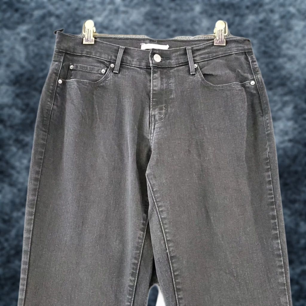 Levi's Levi's 505 Straight Jeans Womens Black Denim Mid Rise Dark Wash Size 29 Black/Denim Jeans Women 505 Straight Menus Womens Size 29" - 1 Thumbnail