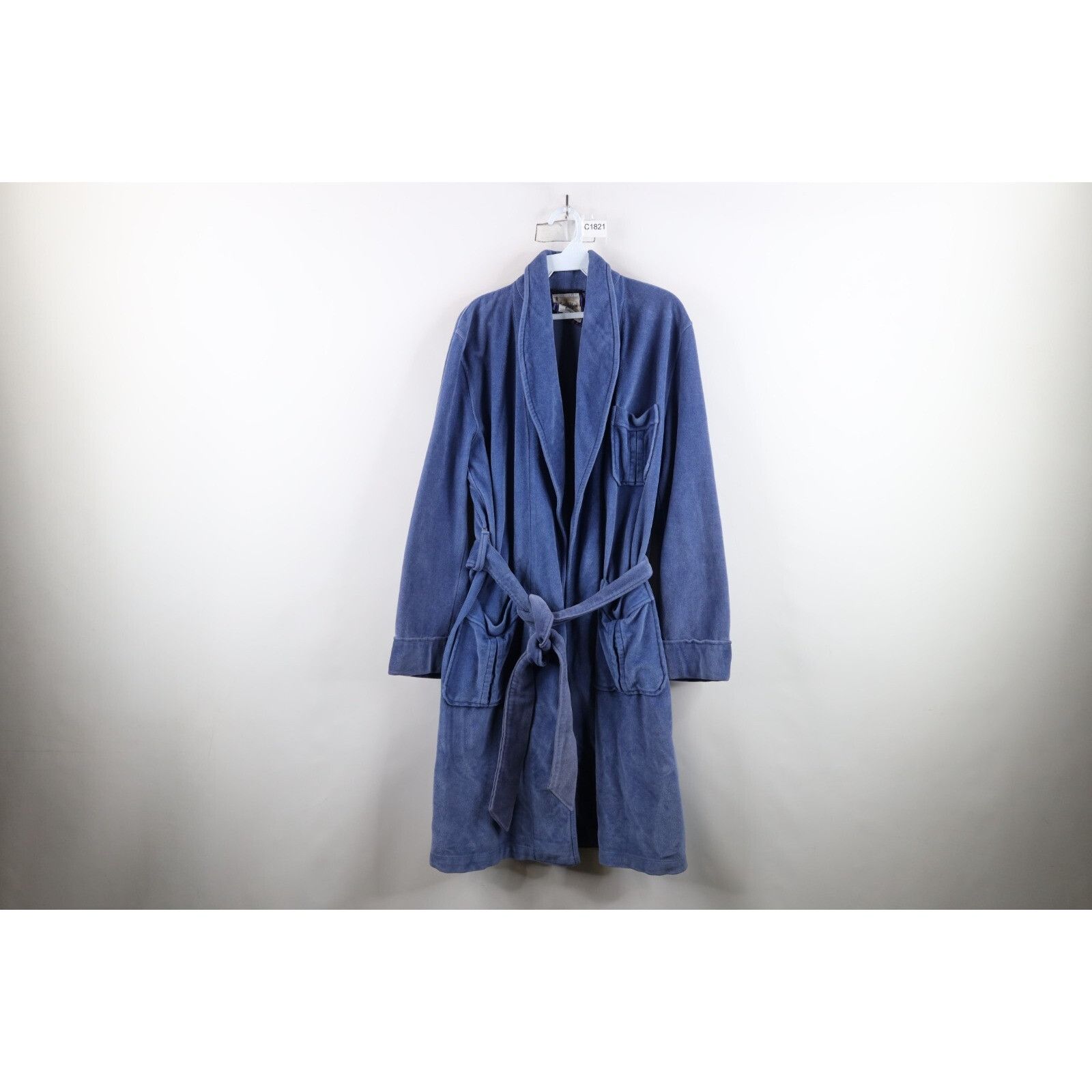 Vintage Vintage 50s Rockabilly Distressed Belted Velour Bath Robe Size US M / EU 48-50 / 2 - 1 Thumbnail