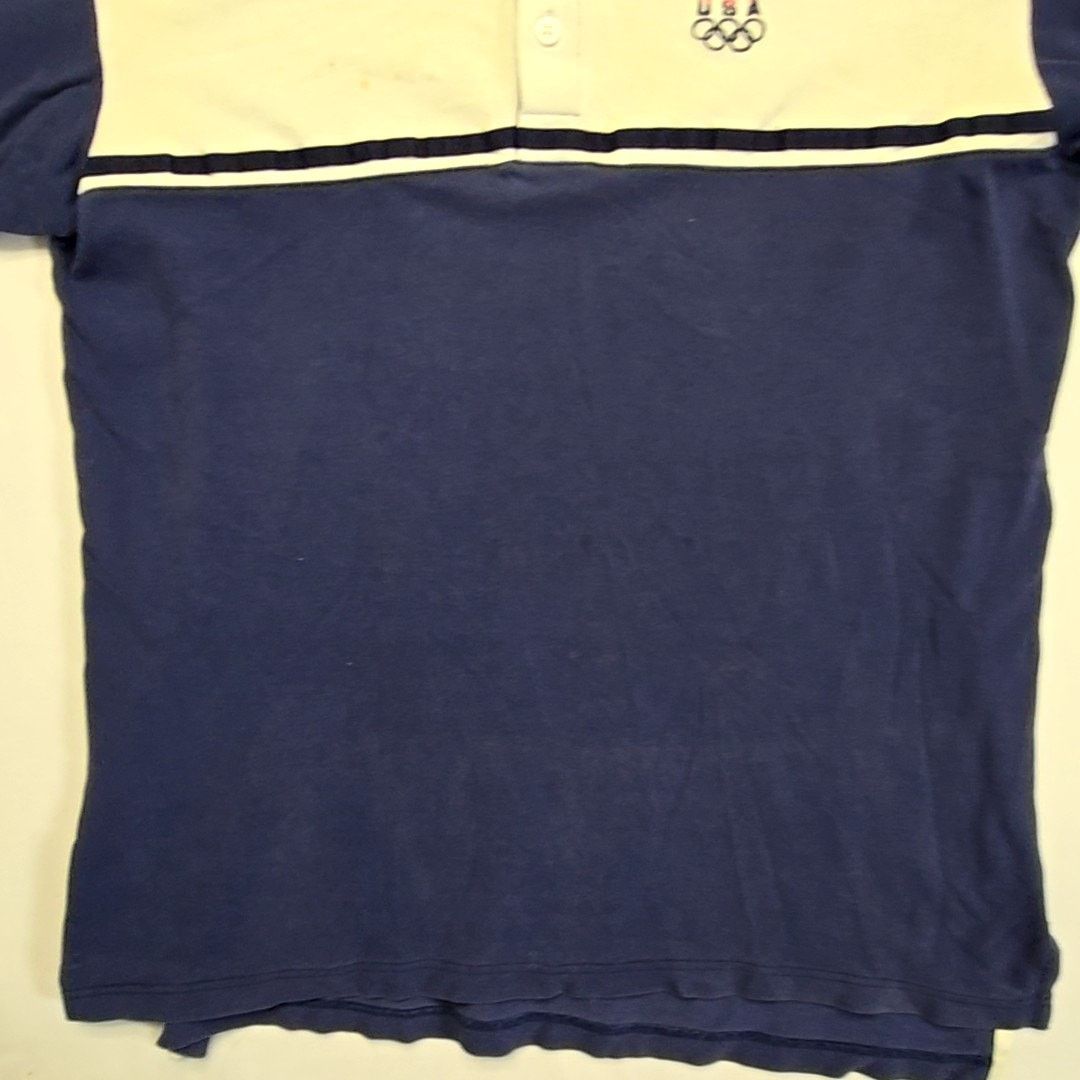 Adidas Vintage USA Olympic Polo Adidas Blue Embroidered Large Shirt Size US L / EU 52-54 / 3 - 6 Thumbnail