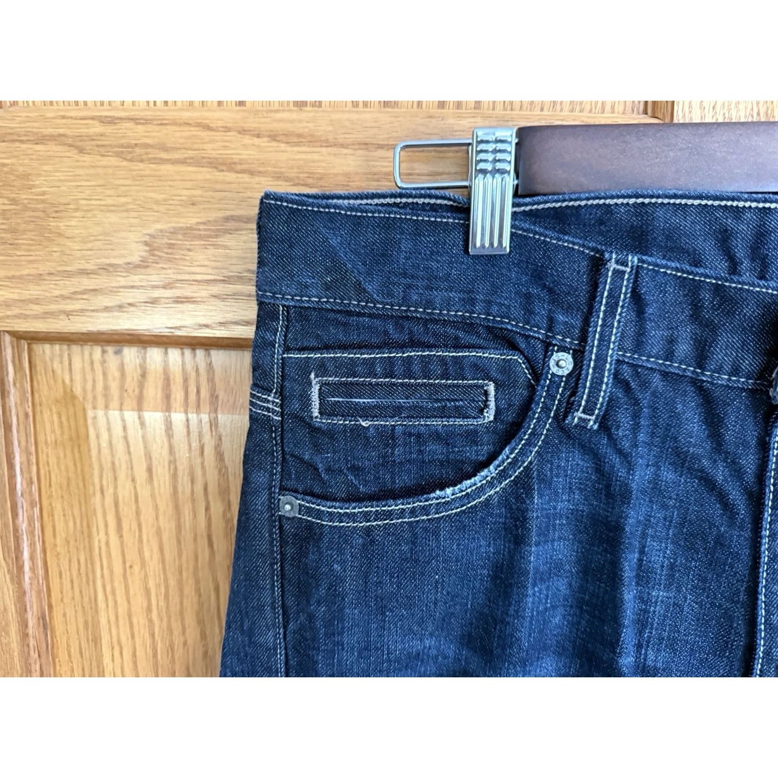 Levi's Levi's 527 Jeans Mens 33x34 Dark Blue Bootcut Denim 5-Pocket Zipper Regular Rise Cotton 527 Series Blue Jeans Mens Size 33 Regular Size US 33 - 4 Thumbnail