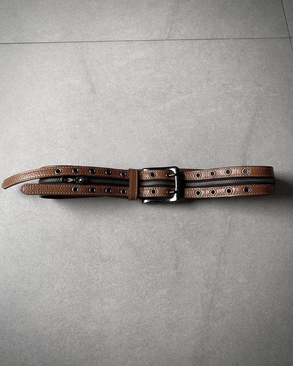 Nicole Club Nicole Club For Men Zipper Leather Belt Size ONE SIZE - 2 Thumbnail