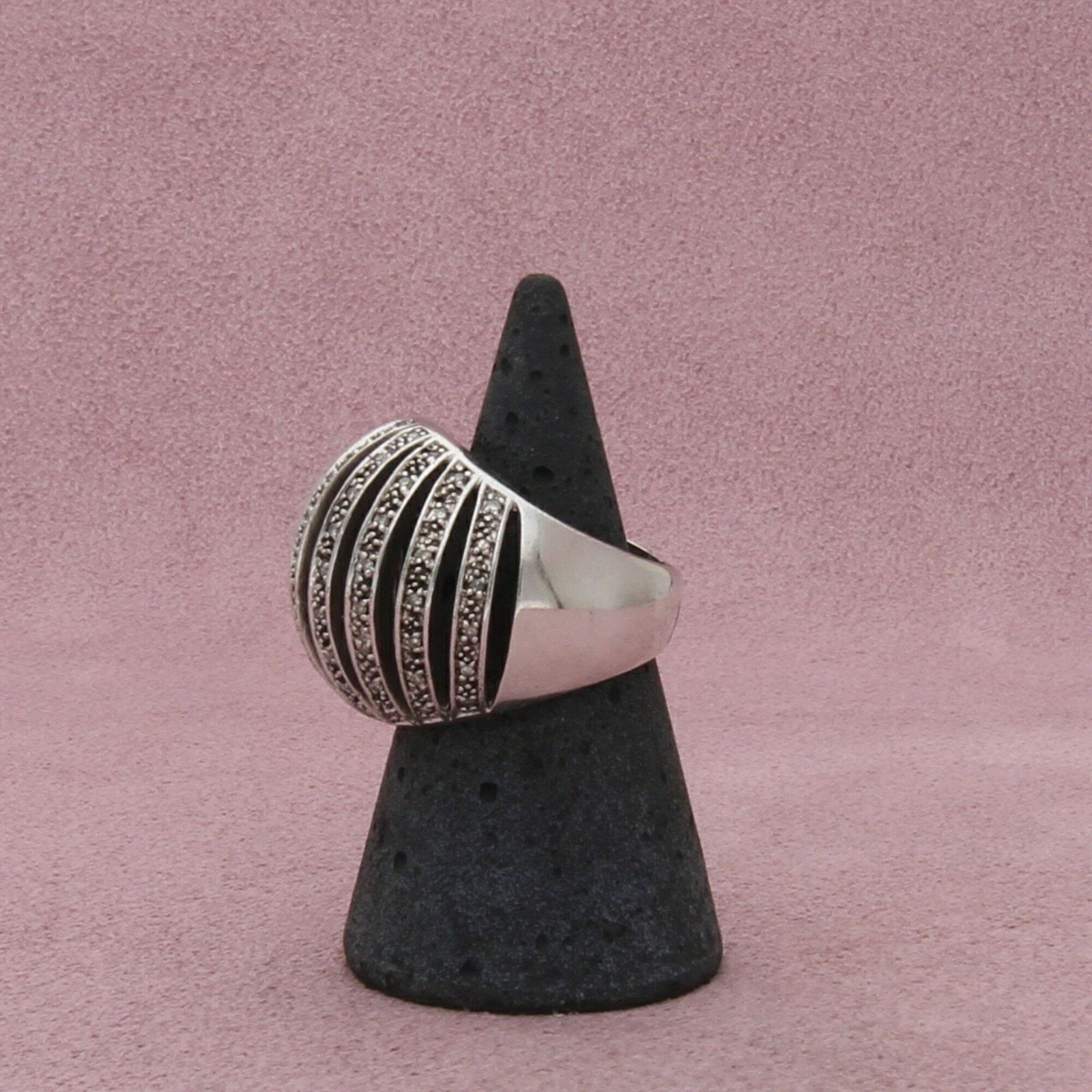 Sterling Silver sterling silver diamond accent dome ring size 6.5 Size ONE SIZE - 4 Thumbnail