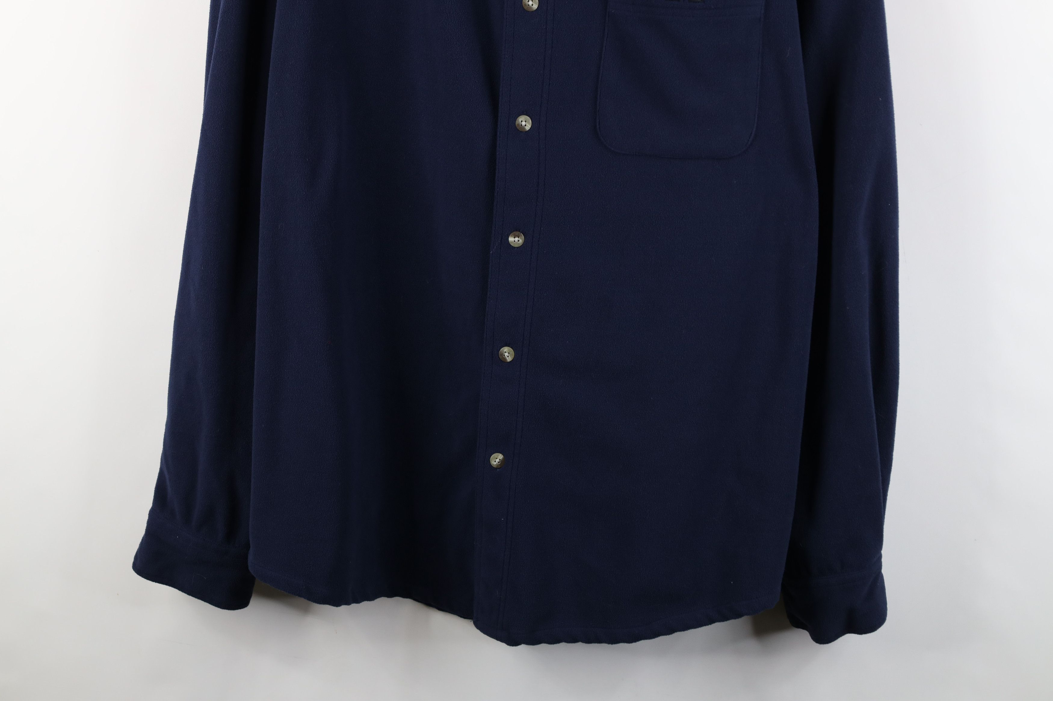 Vintage Vintage 90s Streetwear Baggy Fleece Collared Button Shirt Size US L / EU 52-54 / 3 - 3 Thumbnail