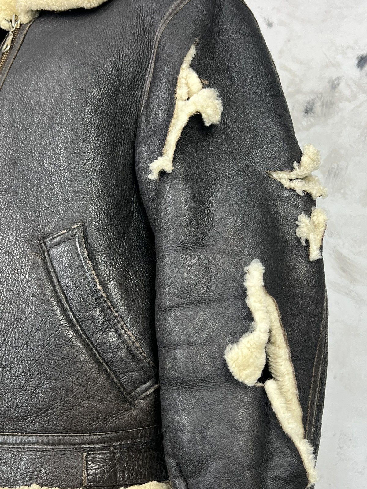 Vintage B-3 Style Shearling Flight Aviator Air Force Jacket S - M Size US M / EU 48-50 / 2 - 5 Thumbnail
