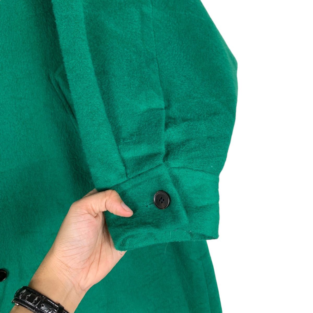 HARE HARE Asymmetrical Oversized Green Long Coat #1378-C62 Size ONE SIZE - 13 Thumbnail