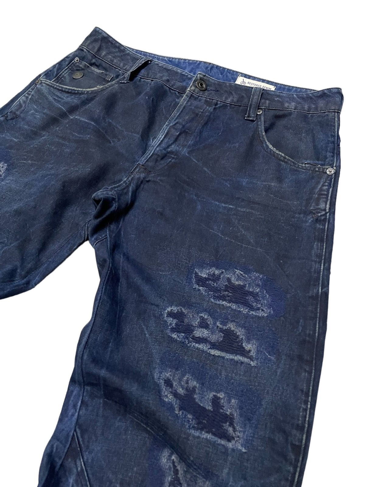 G-Star × Hysteric Glamour G Star Raw Engineered Curved Leg Crash Distressed Jeans Size US 30 / EU 46 - 9 Thumbnail