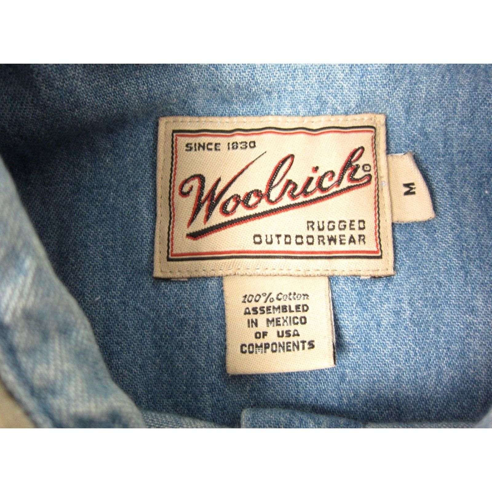 Vintage Woolrich Shirt Womens M Button-Up Denim Blue 90s Vintage Casual Workwear Pockets Regular Fit JS9 Size M / US 6-8 / IT 42-44 - 5 Thumbnail