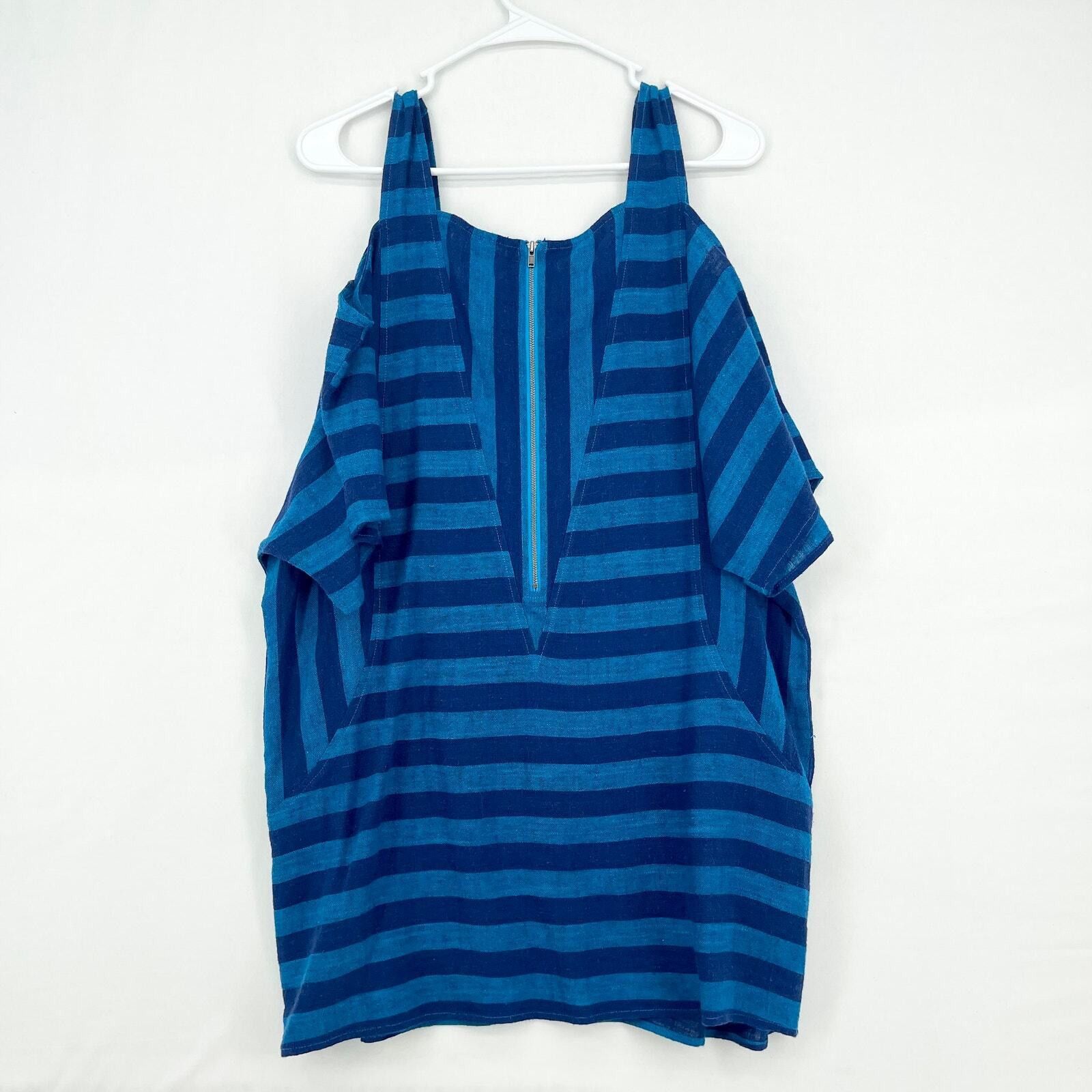 Other Soft Surroundings Cold Shoulder Stripe Tunic Blouse Medium Size M / US 6-8 / IT 42-44 - 6 Thumbnail