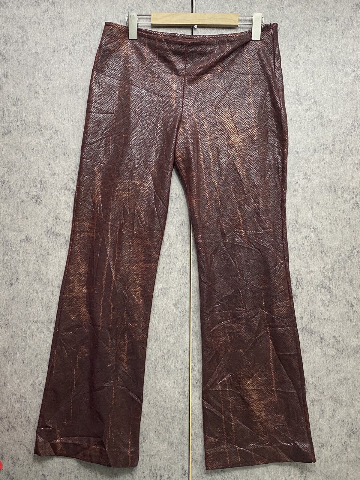If Six Was Nine rare! Flared handmade pants like snake skin made italy Size 32" / US 10 / IT 46 - 1 Thumbnail
