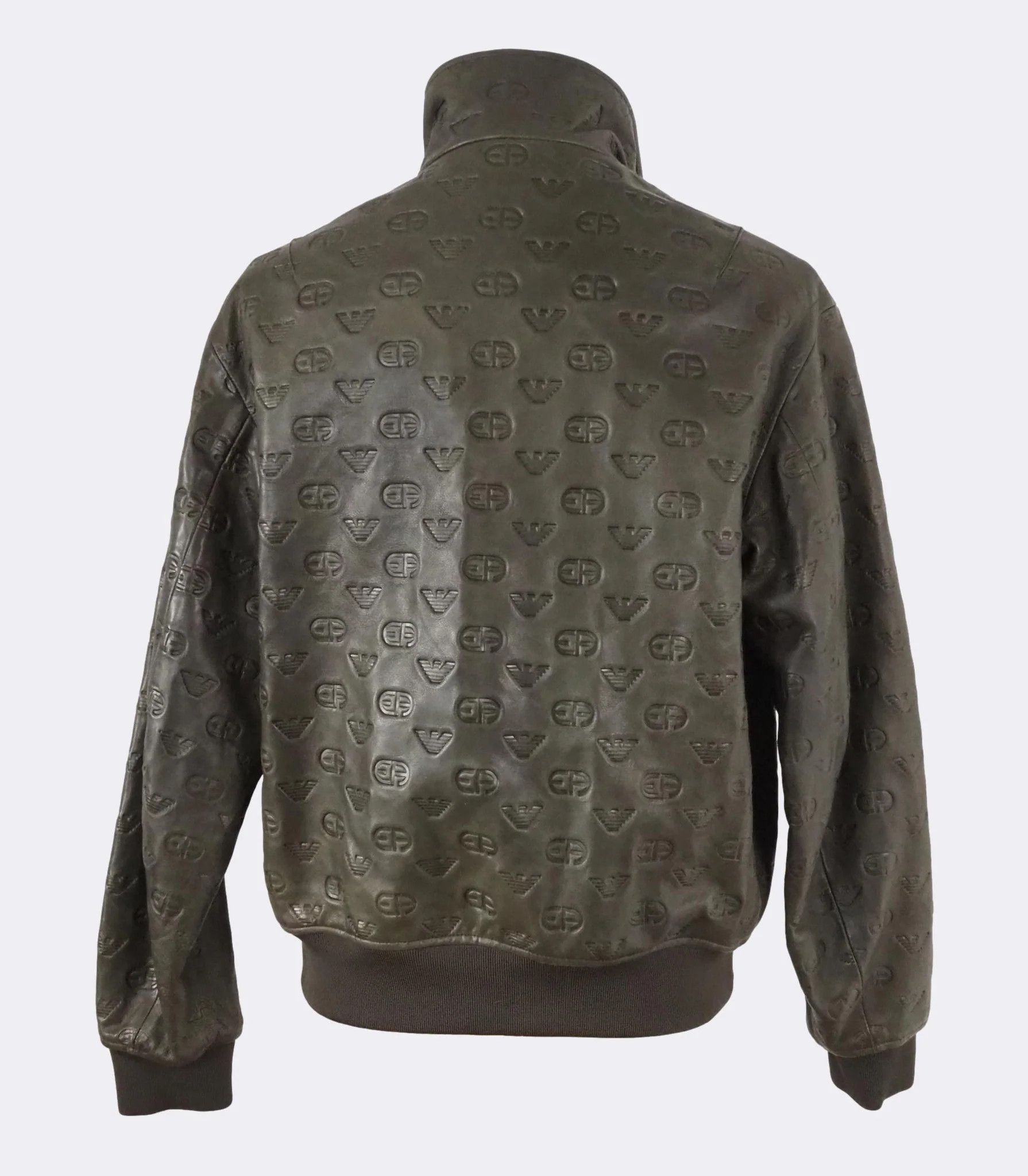 Emporio Armani Reversible Logo Embossed Lambskin Nappa Leather BomberJacket Size US M / EU 48-50 / 2 - 2 Thumbnail