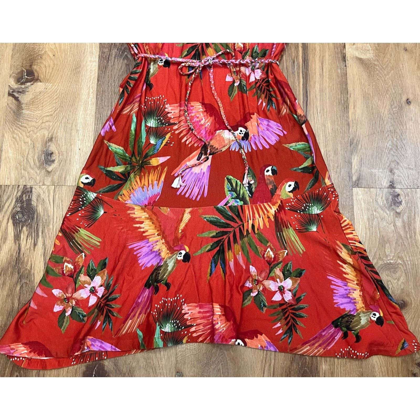 Anthropologie VINTAGE Farm For Anthropologie Dress Tropical Parrots Small Size S / US 4 / IT 40 - 5 Thumbnail