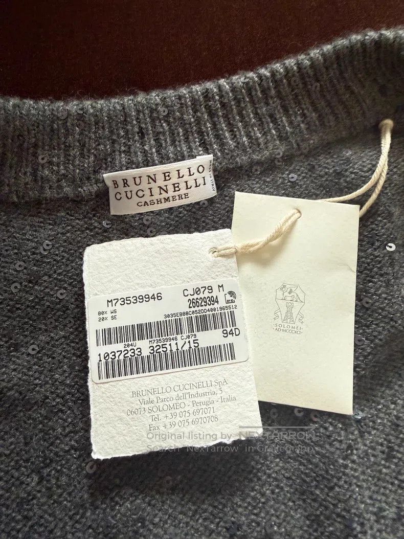 Brunello Cucinelli Brunello Cucinelli Long-sleeved cashmere silk cardigan wit Size M / US 6-8 / IT 42-44 - 3 Thumbnail