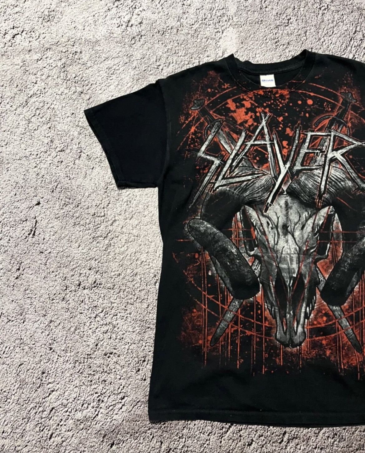 Gildan × Vintage Vtg Slayer All Over Print Metal T-shirt Size US M / EU 48-50 / 2 - 2 Thumbnail