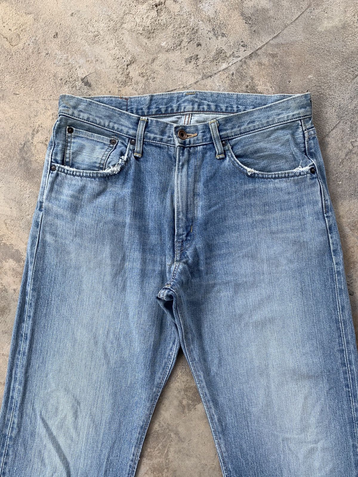 Edwin × Japanese Brand × Vintage Vintage Edwin 505zx Selvedge Distressed Denim Size US 33 - 8 Thumbnail