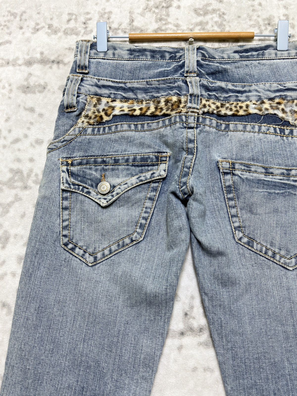Japanese Brand Double Name Japanese Double Waist Layered Denim Jeans Y2K Size US 29 - 9 Thumbnail