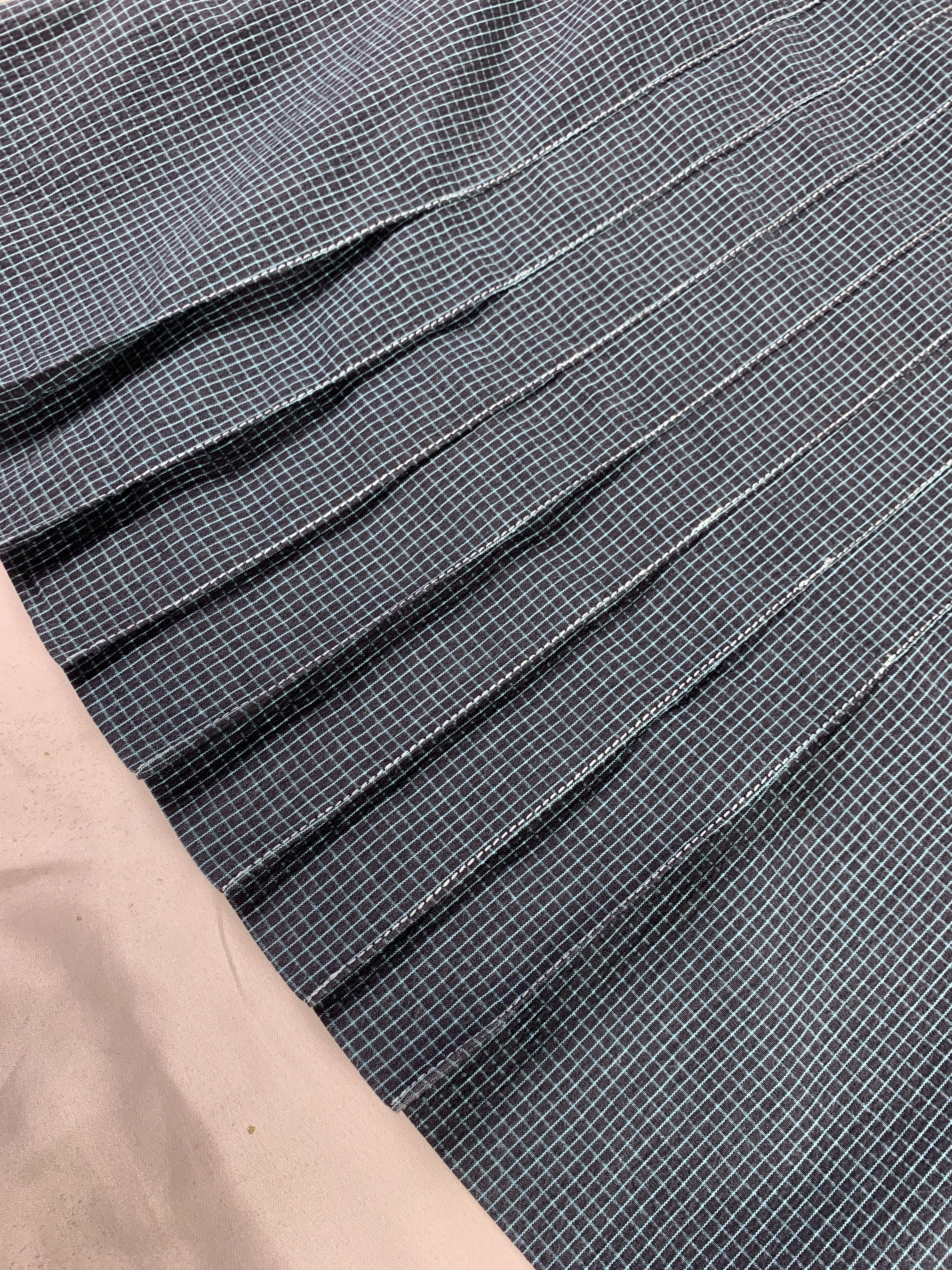 Michel Klein 2000s Michel Klein Navy Grid Pleated Skirt (29) Size 29" - 5 Thumbnail