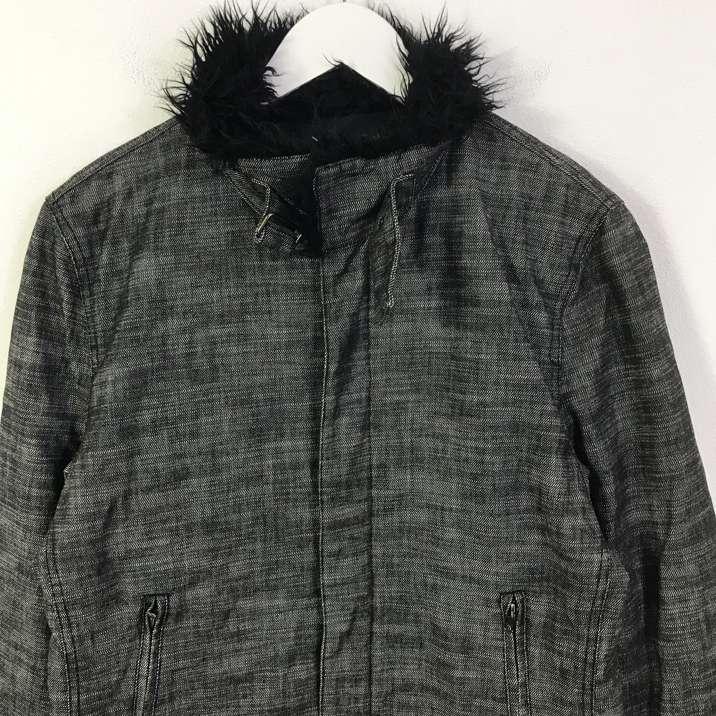 Schlussel Schlussel Black Denim Sherpa Jacket K125B14 Size US M / EU 48-50 / 2 - 2 Thumbnail