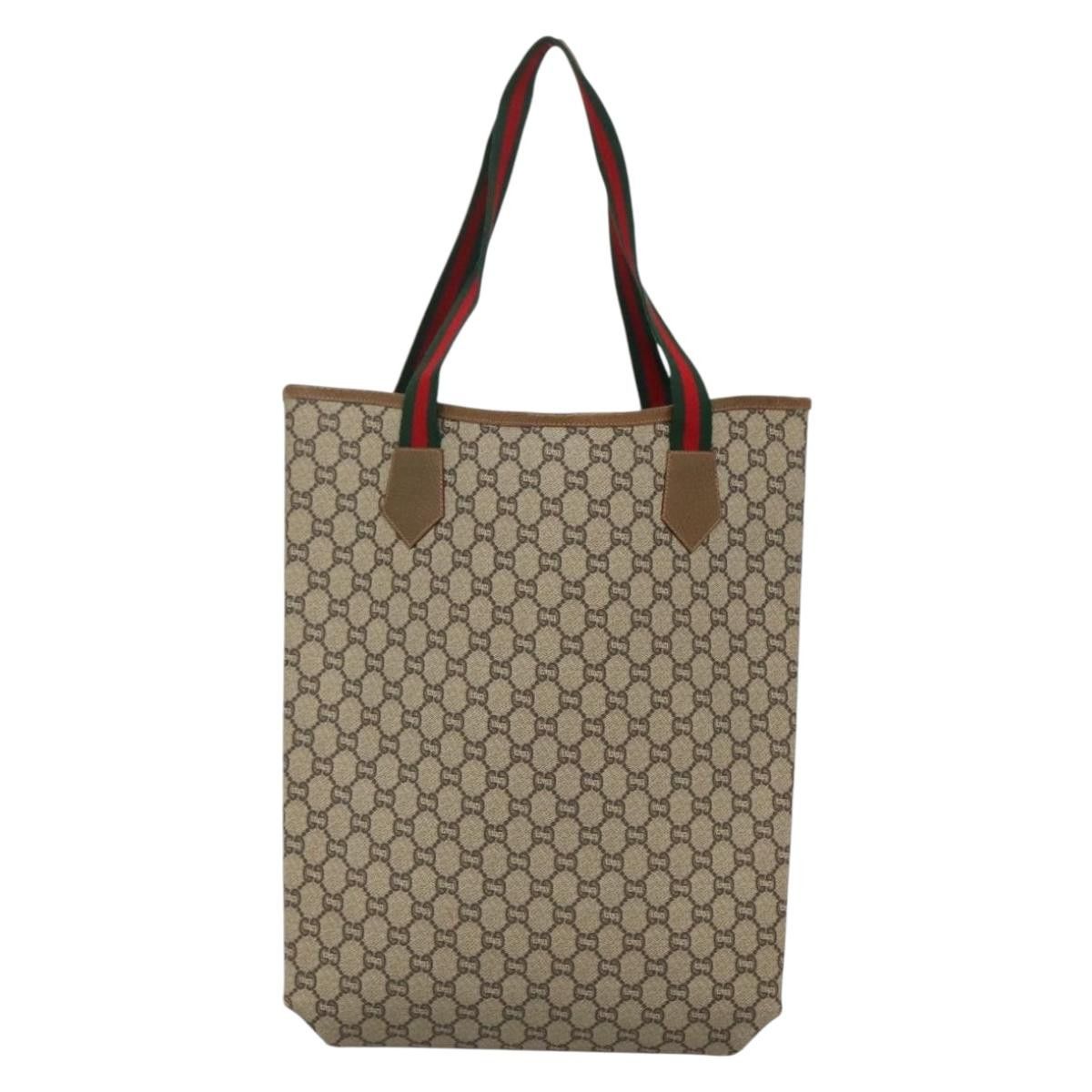 Gucci GUCCI GG Plus Supreme Web Sherry Line Tote Bag Pvc Beige Size ONE SIZE - 3 Thumbnail