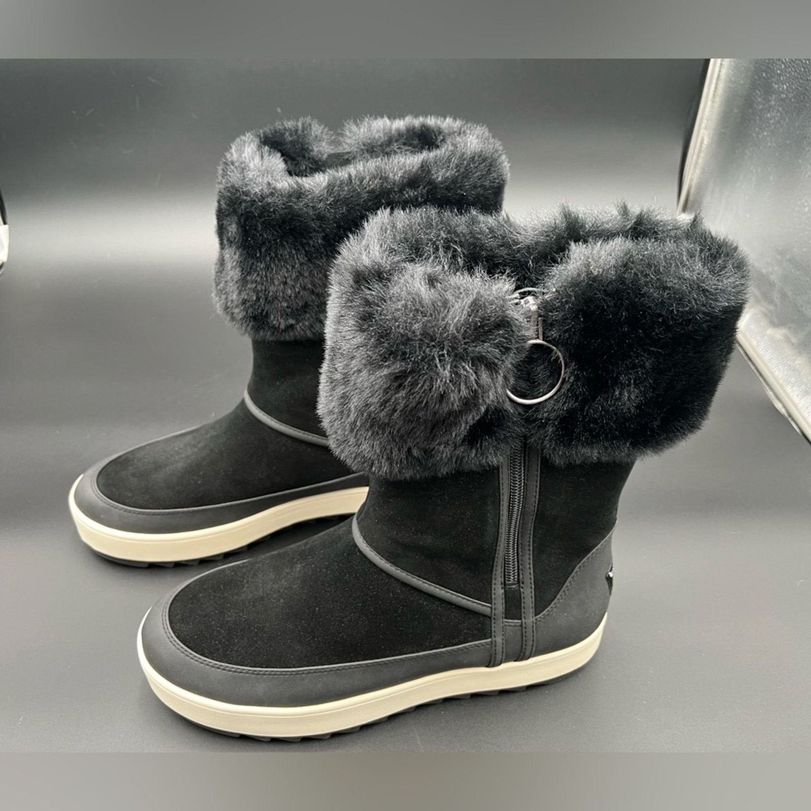 Ugg Koolaburra by UGG Tynlee Black Women's Faux Fur Suede Boot Size US 9 / IT 39 - 9 Thumbnail