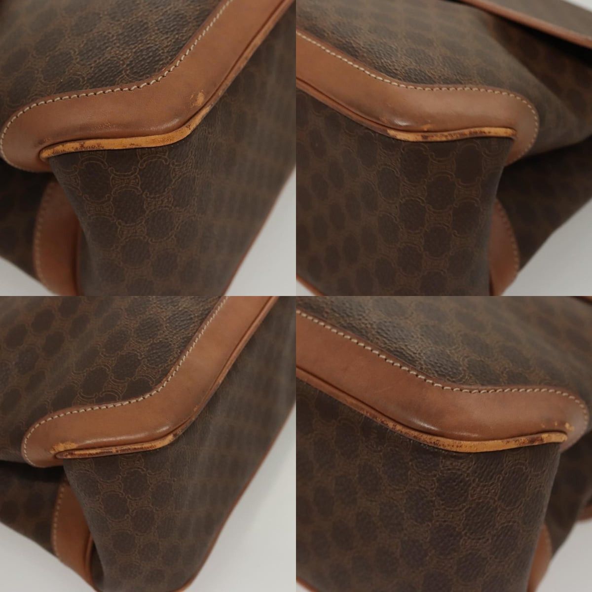 Celine CELINE Macadam Canvas Hand Bag Pvc Leather Brown Gold Size ONE SIZE - 10 Thumbnail