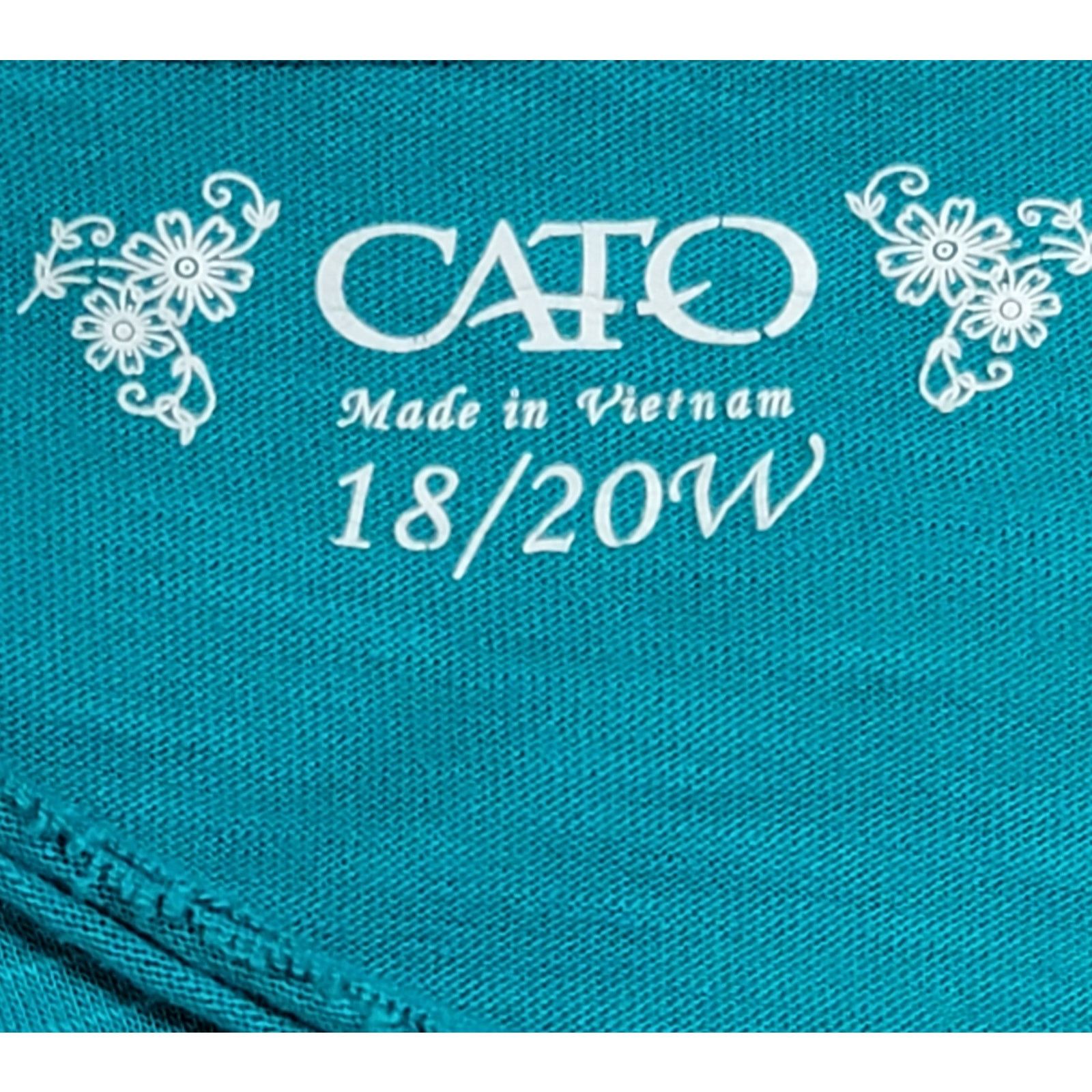 Other Cato Teal Blue Green Rolled Frayed Collar Top 18W 20W Size XXL / US 16-18 / IT 52-54 - 3 Thumbnail