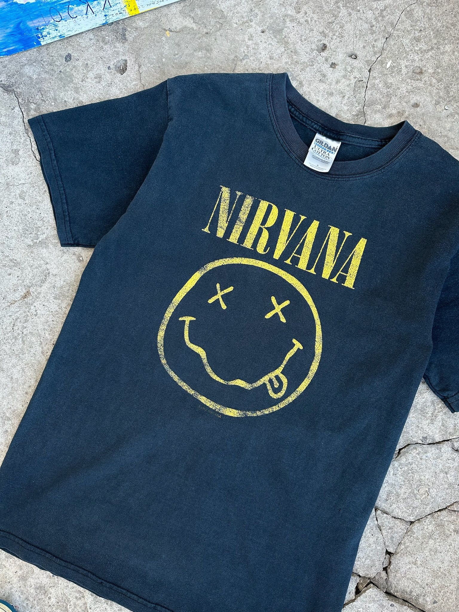 Band Tees Vintage 90s Nirvana Smile Kurt Cobain Black Tee Size US S / EU 44-46 / 1 - 5 Thumbnail