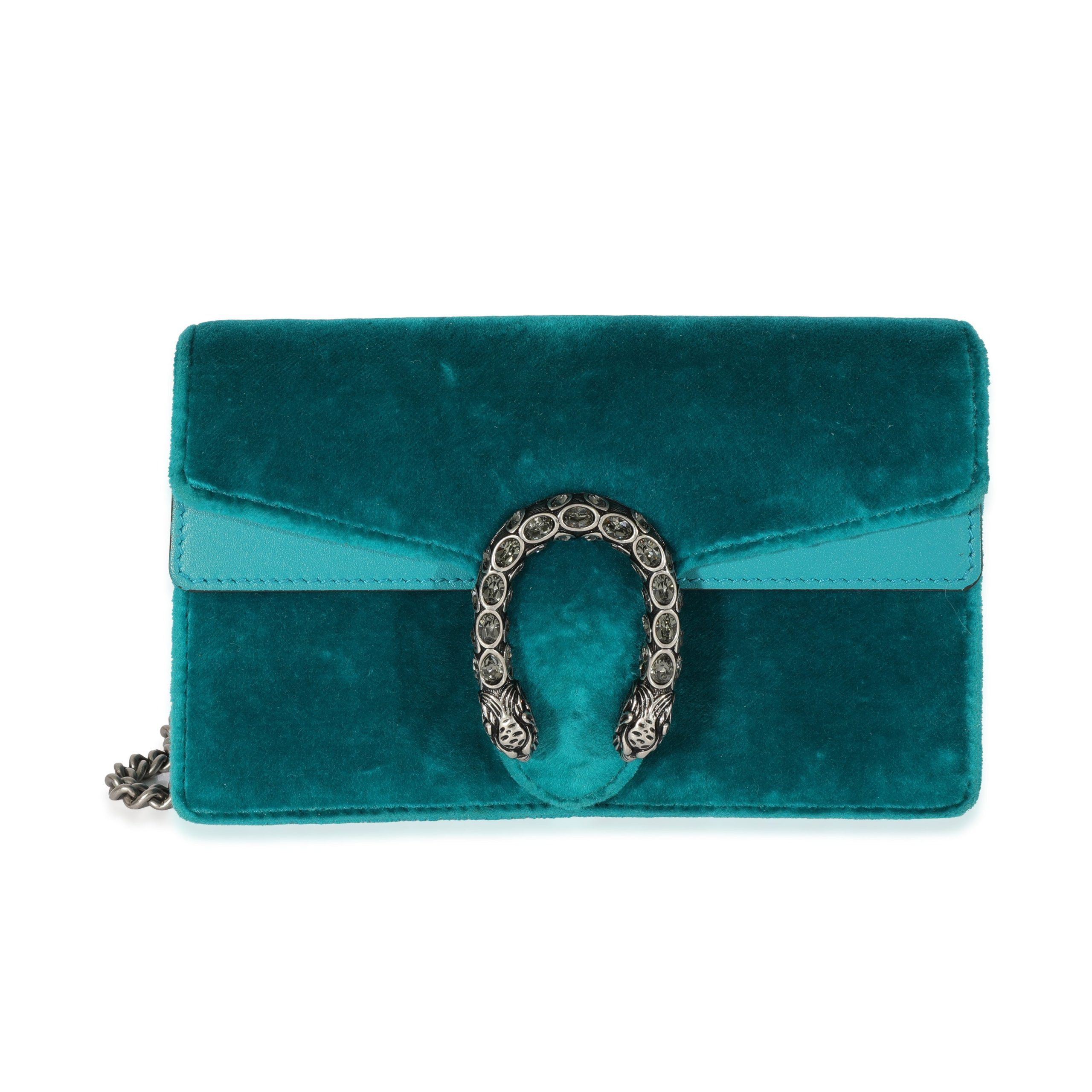 image of Gucci Blue Velvet Super Mini Dionysus, Women's