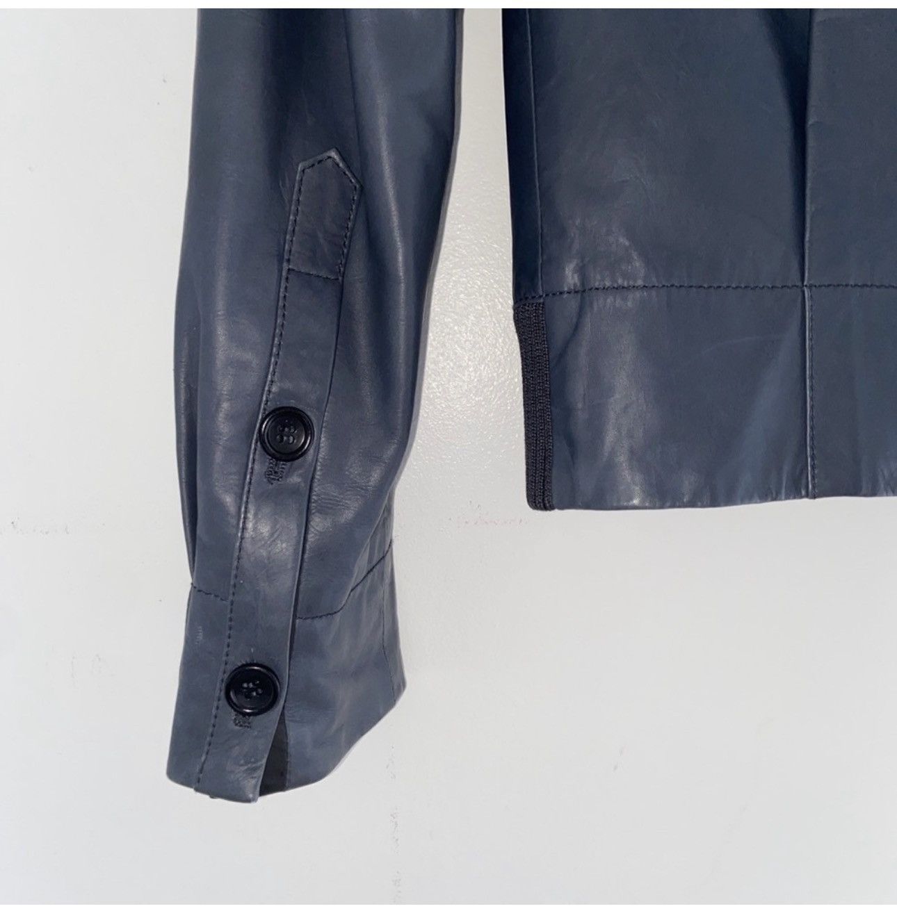 Alexander McQueen Alexander McQueen leather jacket XXL Blue UNI​​​ Vintage Lux Size XXL / US 16-18 / IT 52-54 - 3 Thumbnail
