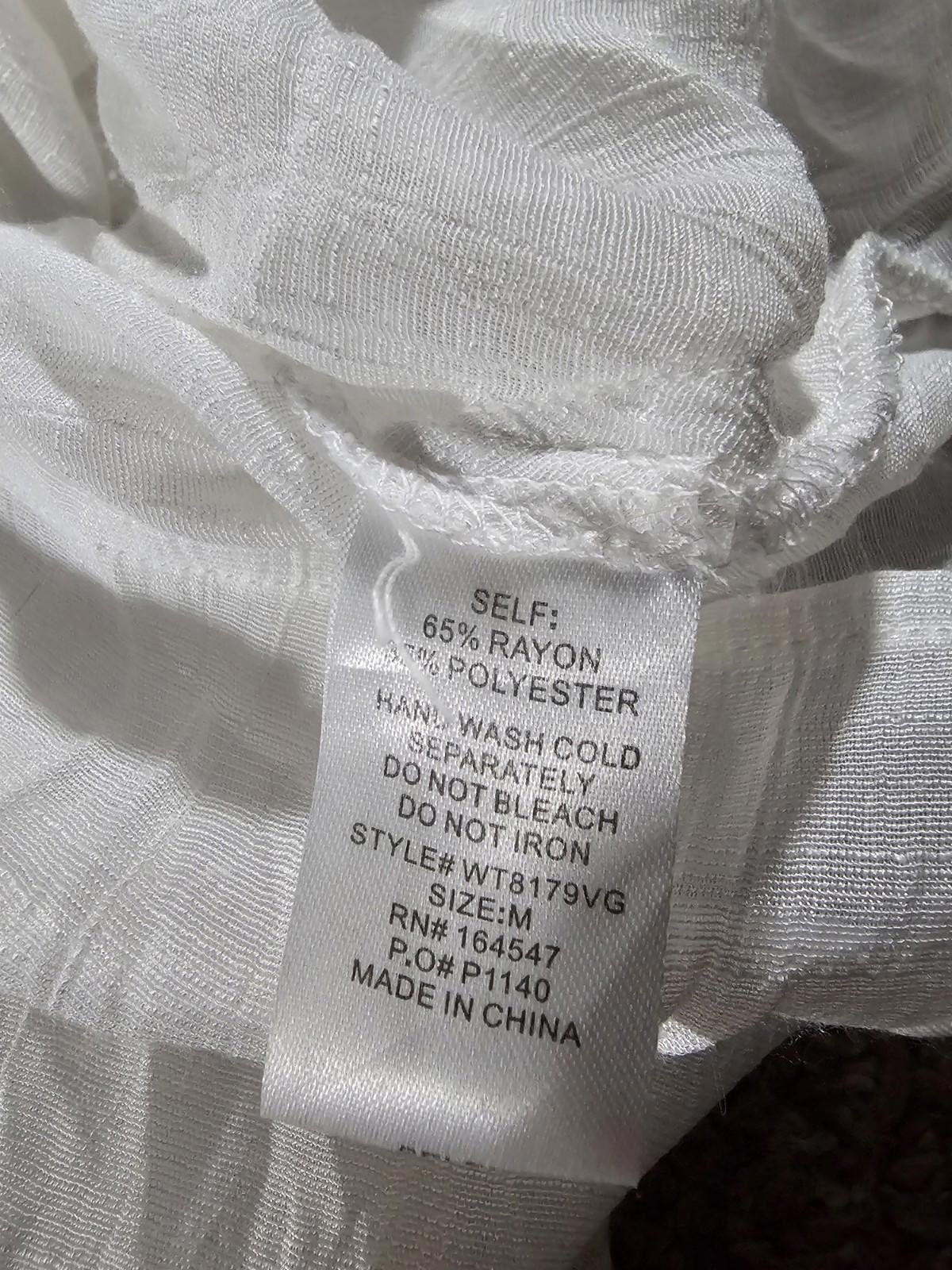 Ellesse Ella Blue Tie Blouse White Medium Size M / US 6-8 / IT 42-44 - 5 Thumbnail