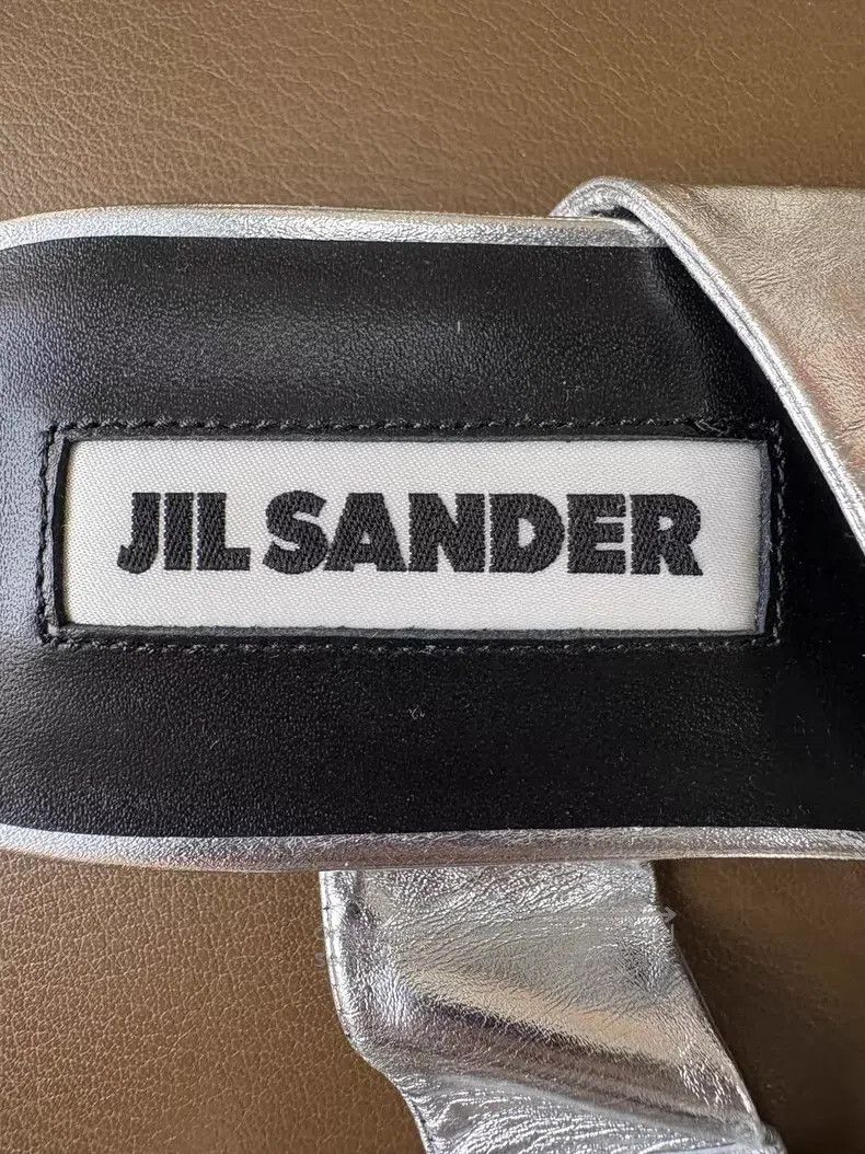 Jil Sander Jil Sander Design Metal Silver Cutout Strap Flat Sandals Size US 4.5 / IT 34.5 - 7 Thumbnail
