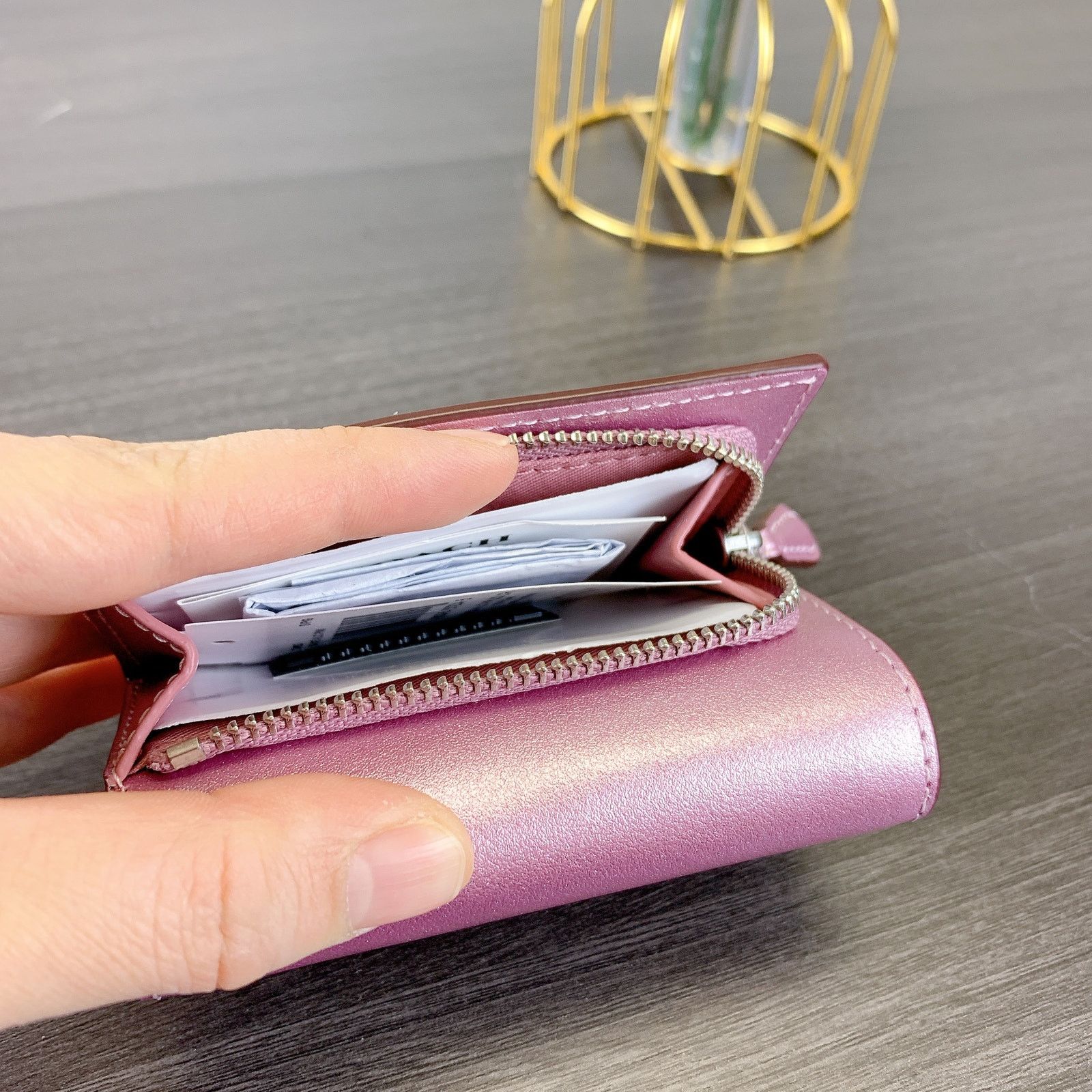 Coach Coach CW805 Micro Wallet IN METALLIC PINK Size ONE SIZE - 5 Thumbnail
