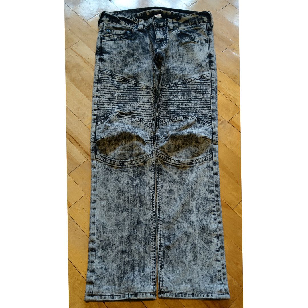 True Religion Rare 'Slim Moto' Pants True Religion Denim Goth alt Rage Neo Size US 32 / EU 48 - 1 Thumbnail