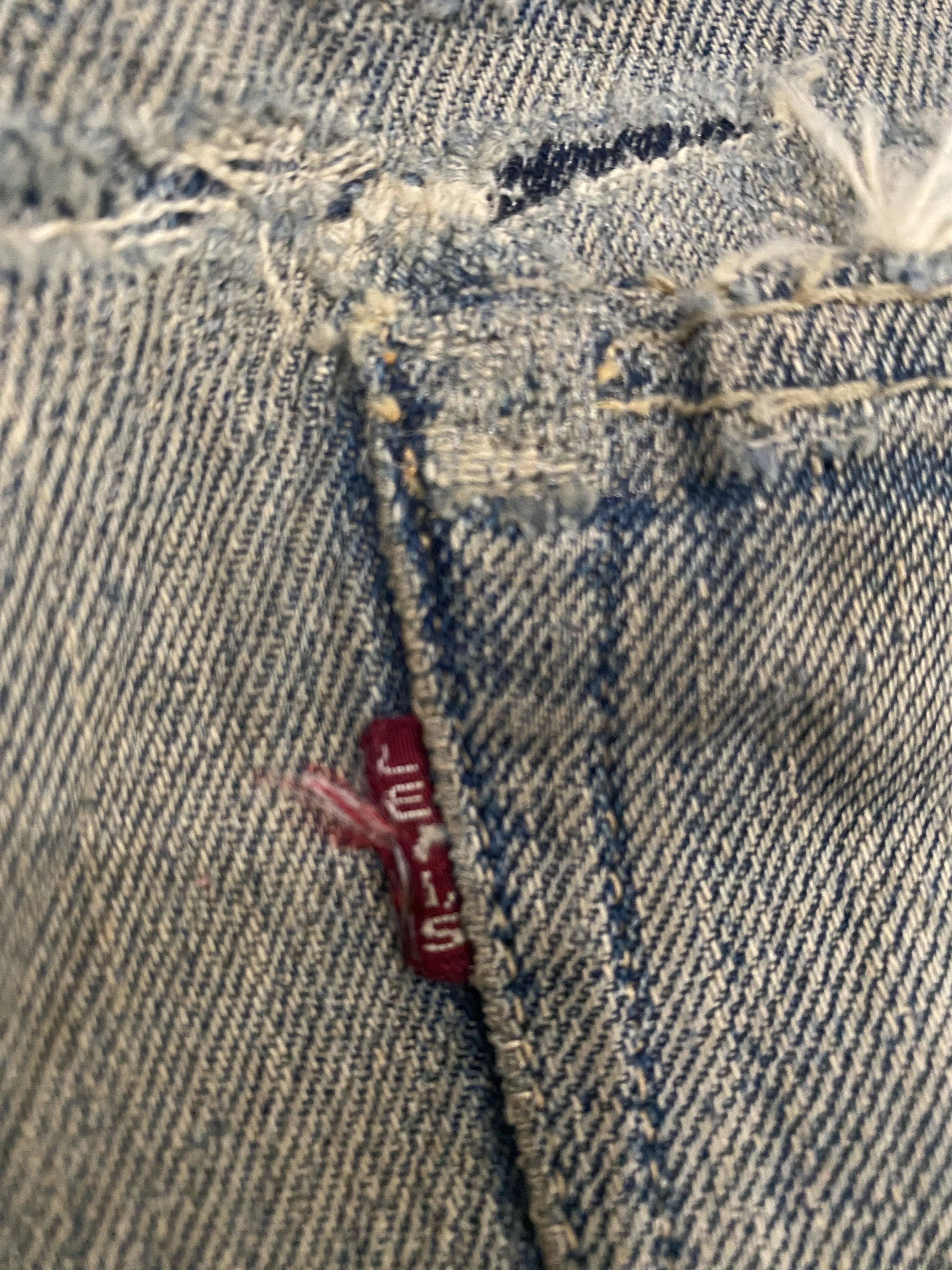 Levi's Rare 50s Levis 501 Big E Distressed Collector's Size US 33 - 7 Thumbnail