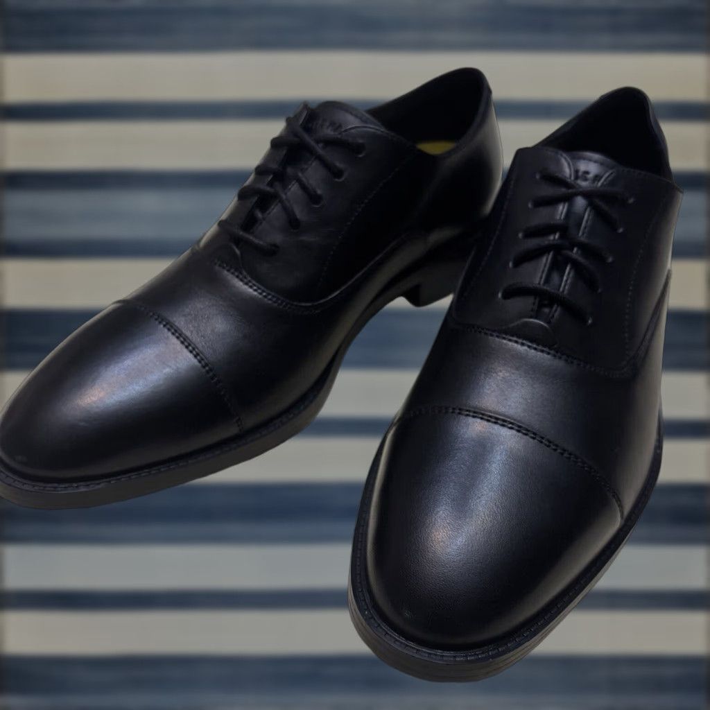 Cole Haan Oxford Dress Shoes Black Leather Cap Toe Us Size 8M Mens