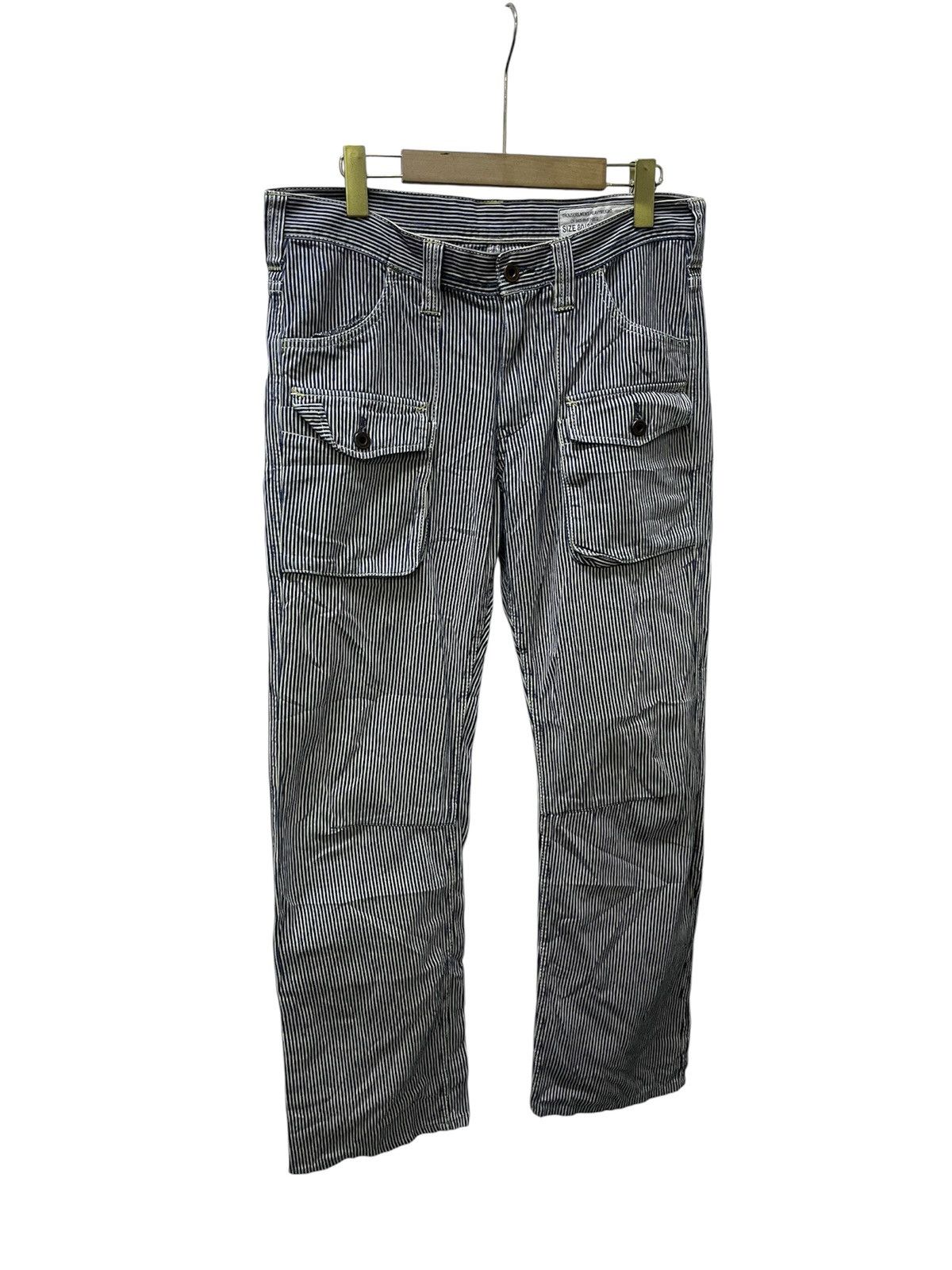 Japanese Brand Jepanes Brand x Studio Ecru Bush Pants Denim Hickory Size US 33 - 7 Thumbnail