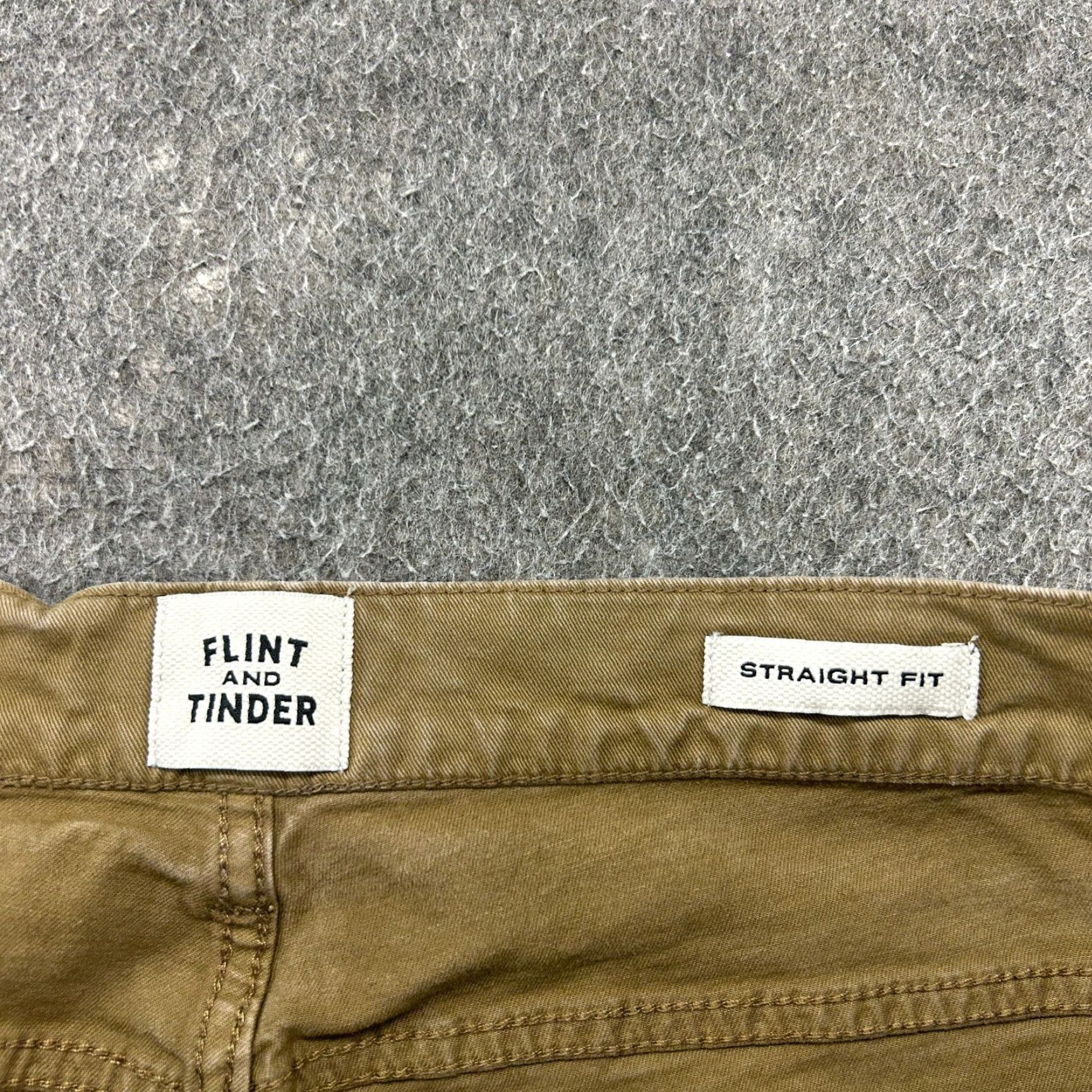 Flint And Tinder Flint and Tinder Pants Mens 34x30 Brown Tan Chino Straight Leg Slim Fit Cotton Solid Waist 34 5-Pocket Front Flat Front Size US 34 / EU 50 - 3 Thumbnail
