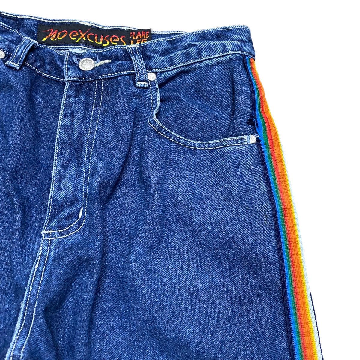 JNCO Vintage 90s No Excuses Flare Leg Denim Jeans Girl Gear Size 29" - 4 Thumbnail