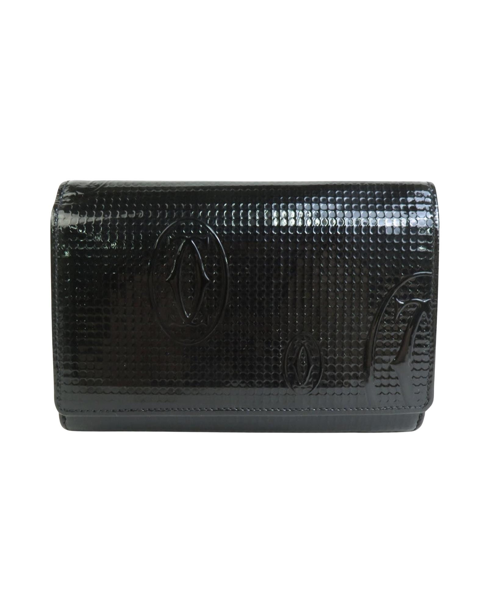 image of Cartier Compact Leather Wallet With Timeless Design in Black, Women's